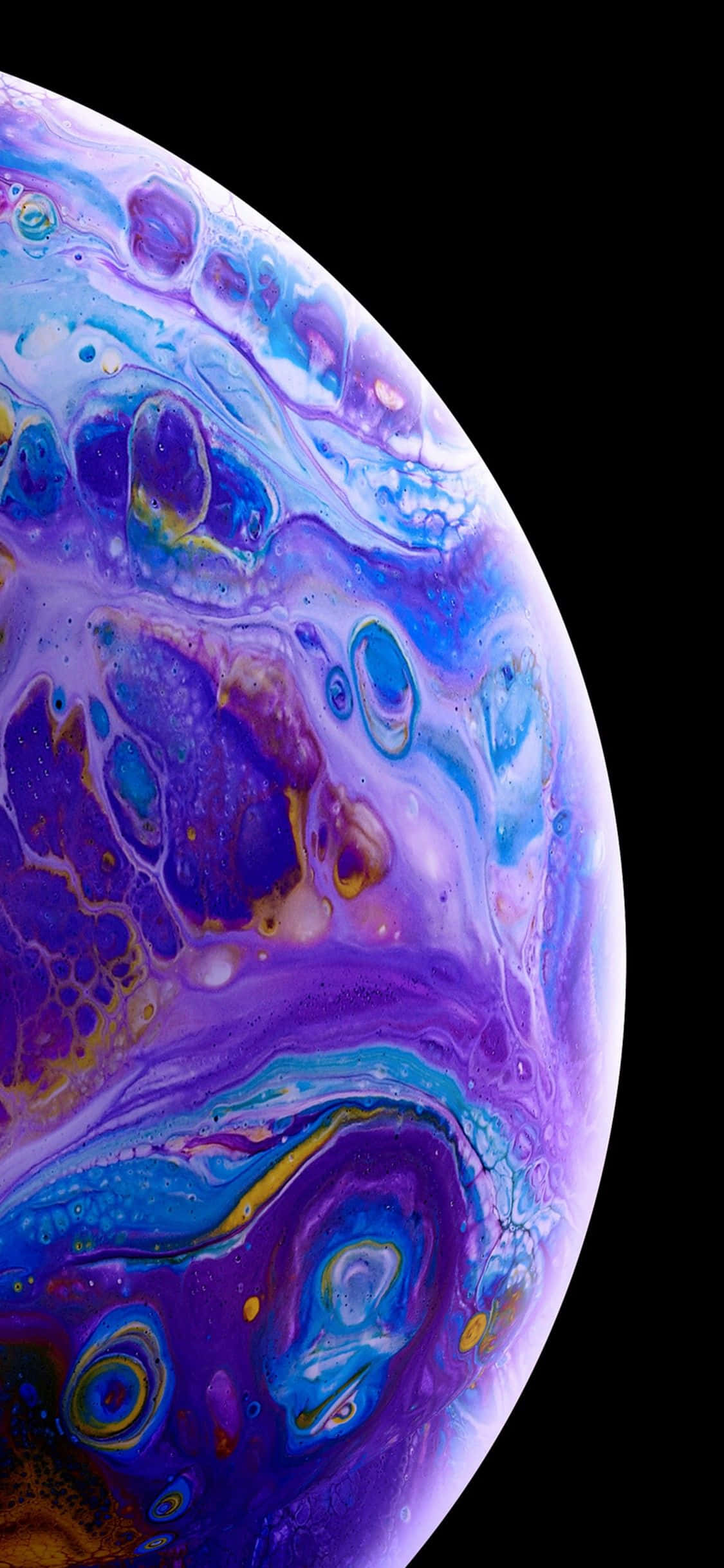 Bong bóng chất lỏng xanh tím Apple iPhone XS Hình nền