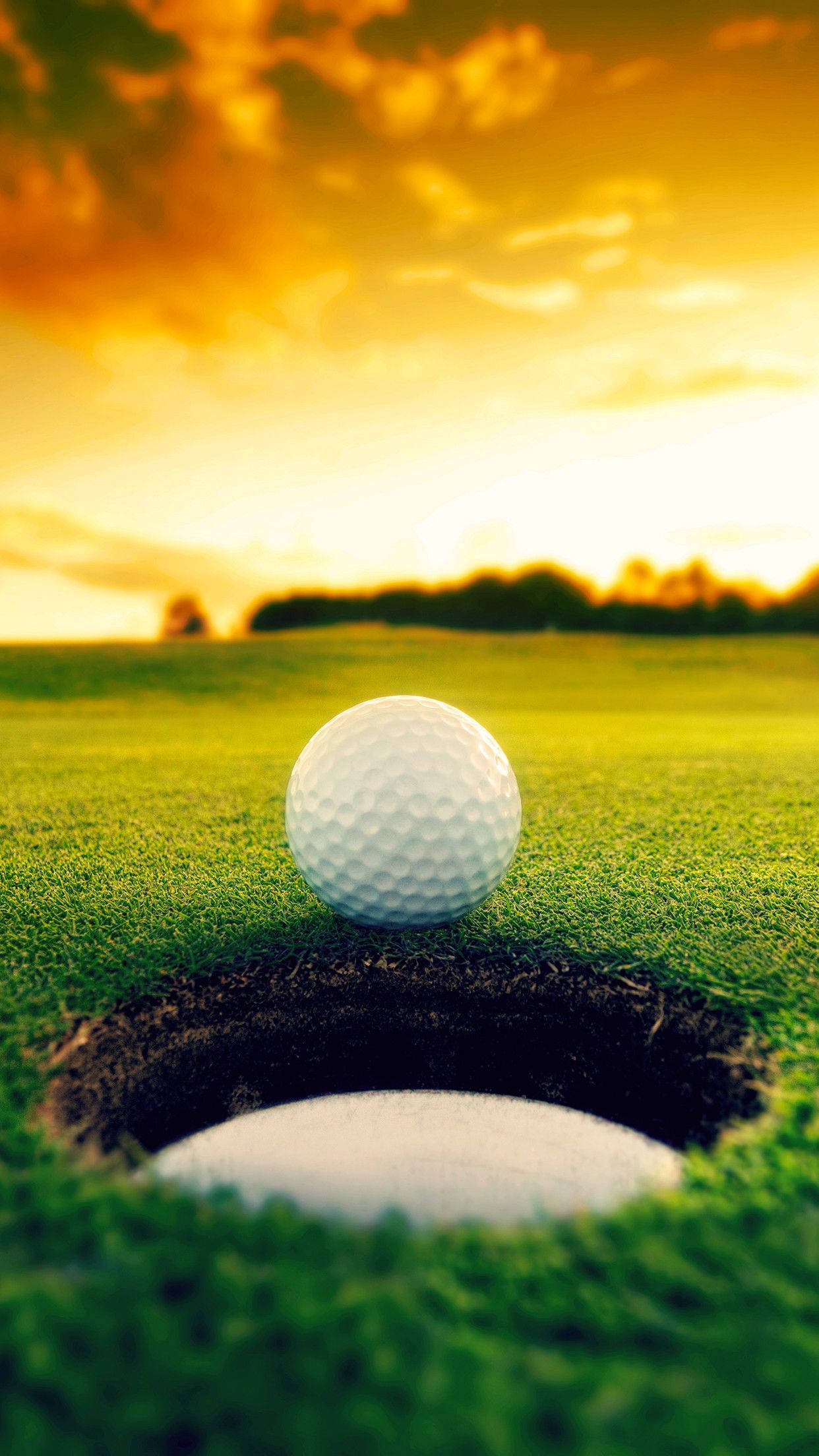 Bóng Golf Phong Cách Bên Cạnh Lỗ Hình nền