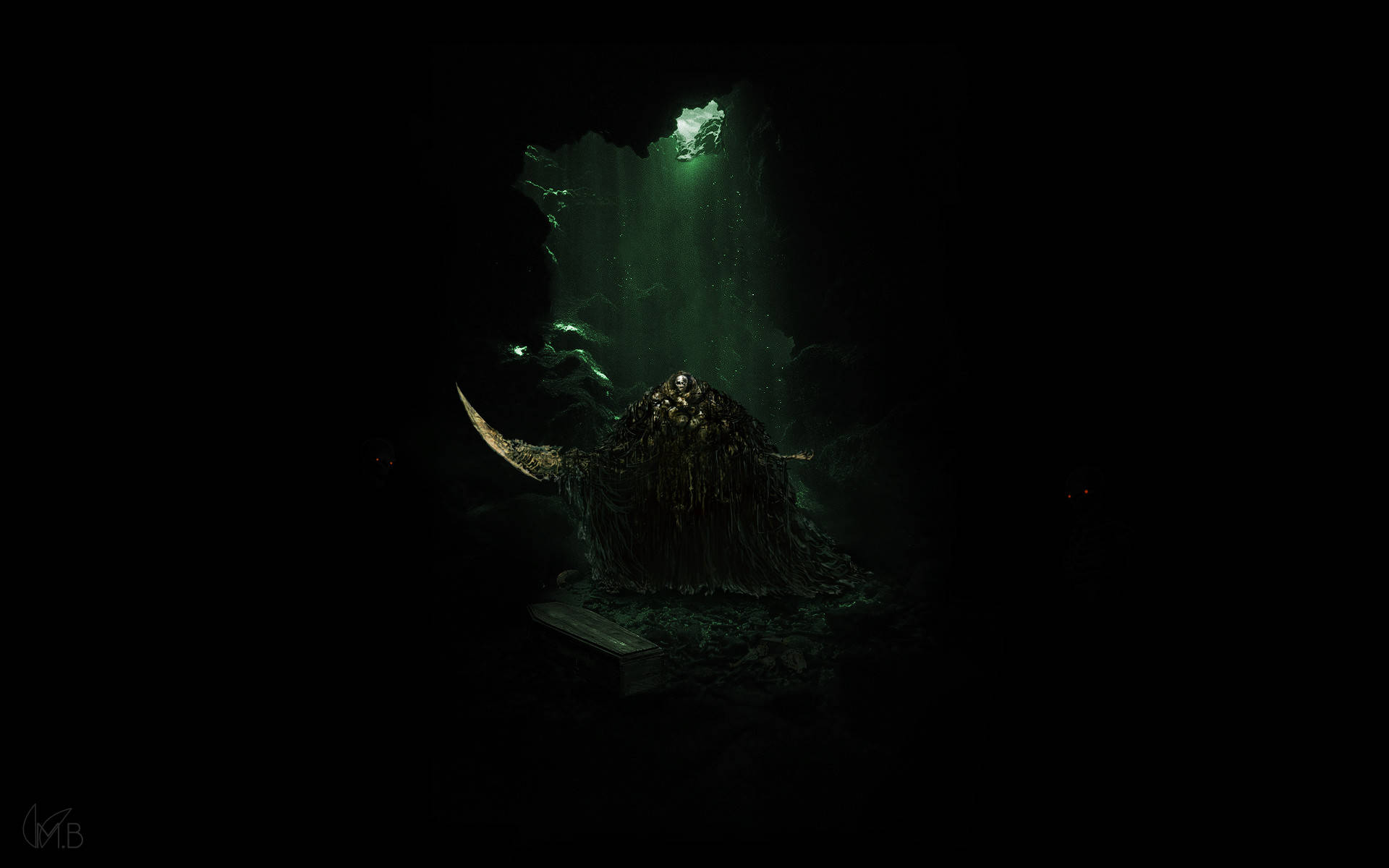 Boss Dark Souls bên trong hang động màn hình tối Hình nền