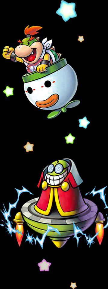 Bowser Jr. trong Xe Hề Koopa và Đĩa Bay Hình nền
