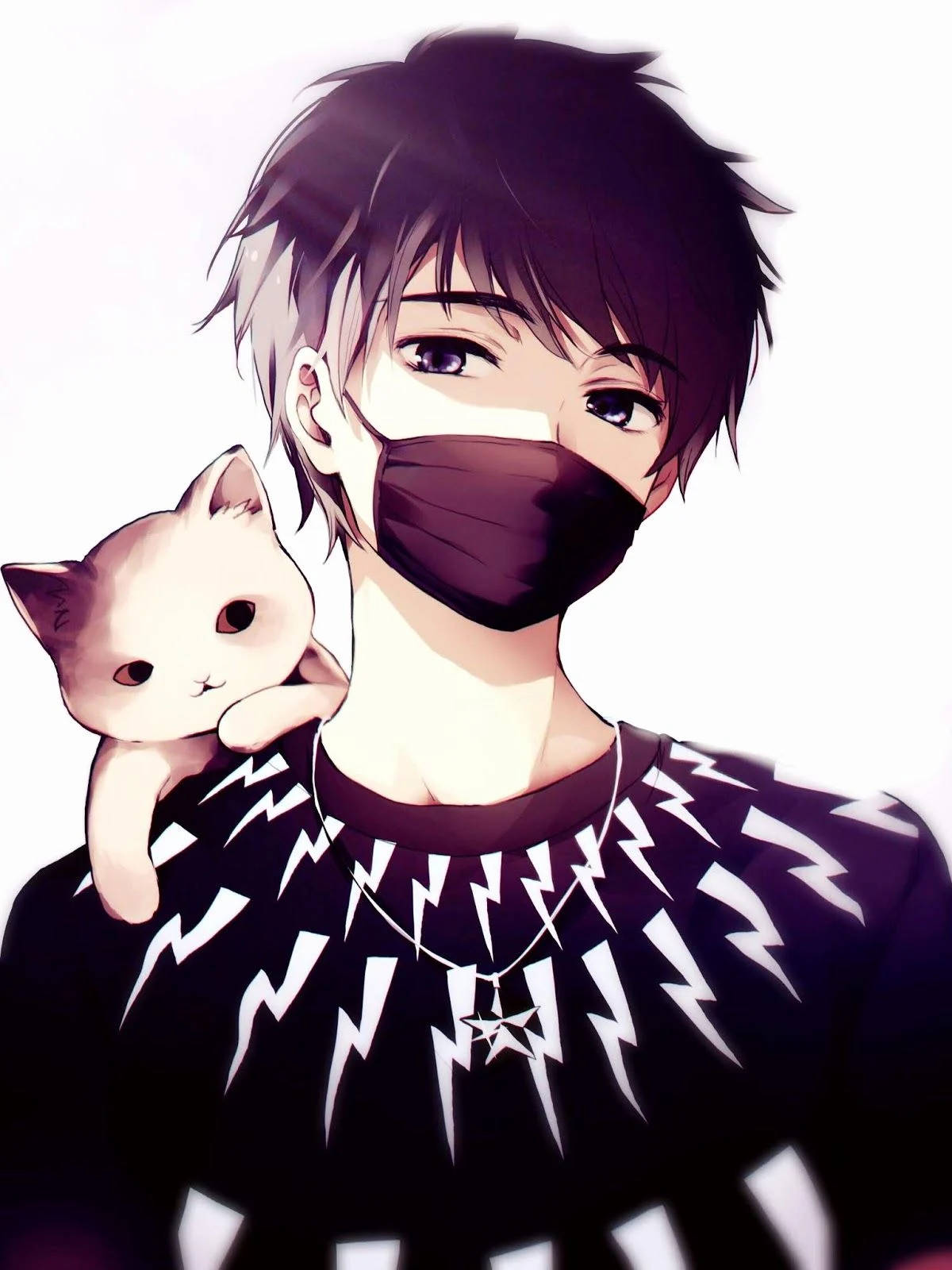 Boy với mèo trong ảnh đại diện anime Hình nền
