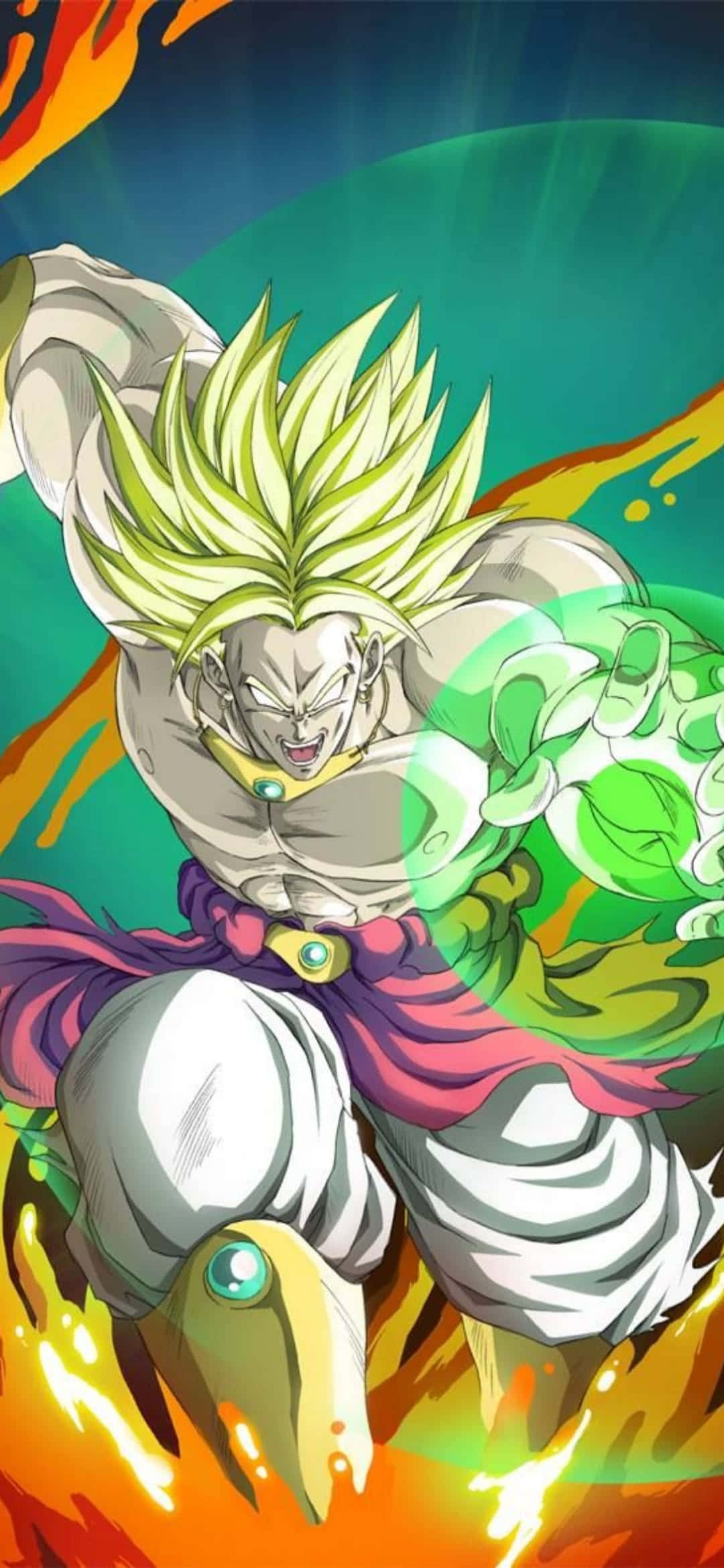 Broly iPhone Siêu Saiyan Năng Lượng Bùng Nổ Hình nền