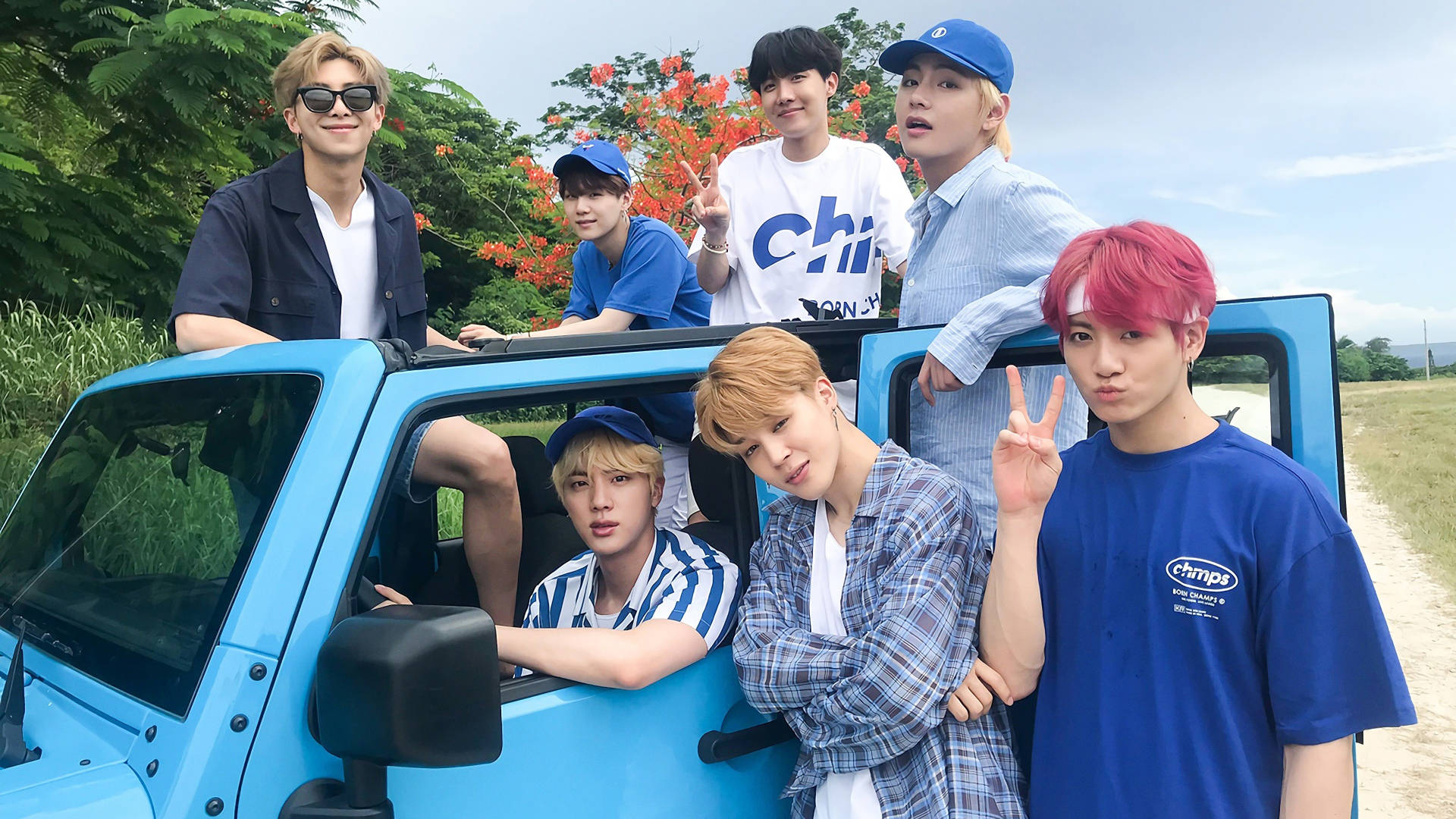 BTS chụp ảnh nhóm tại Saipan Hình nền