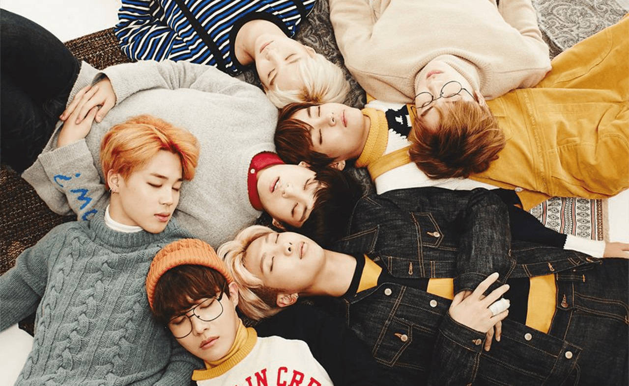 BTS Dễ Thương Ngủ Gục Trên Nhau Hình nền
