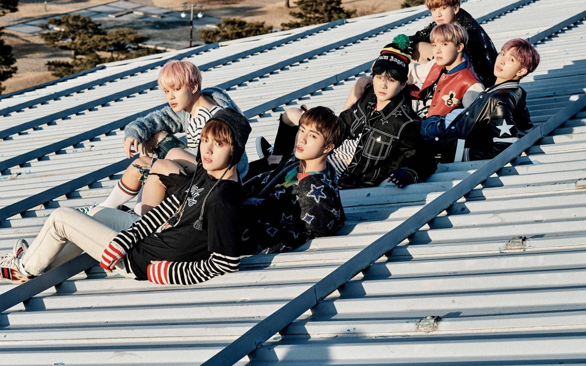 BTS Nhóm Ảnh Mùa Xuân Hình nền
