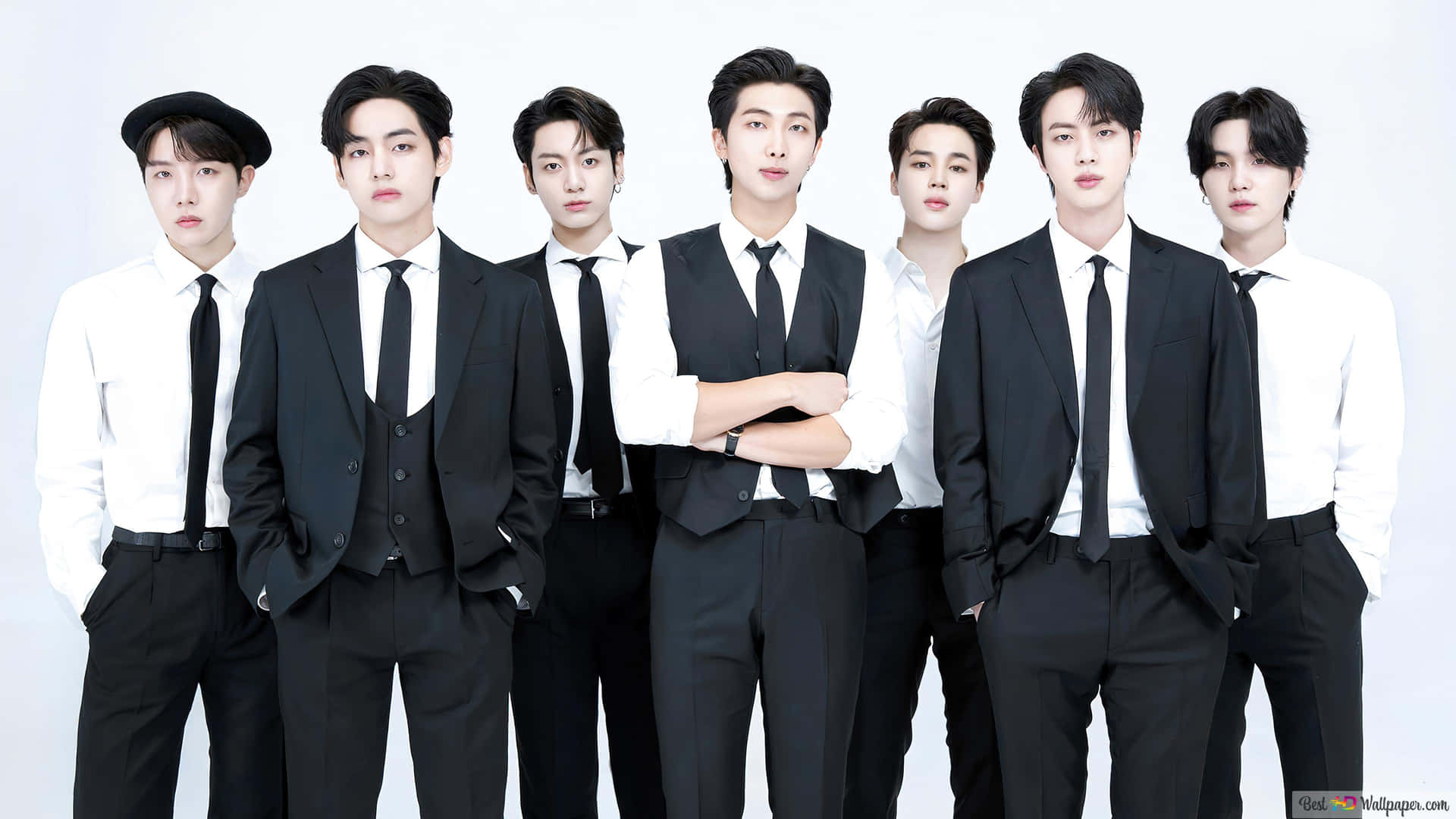 BTS Photoshoot Trang Trọng Đen Trắng — Kpop GIF Hình nền