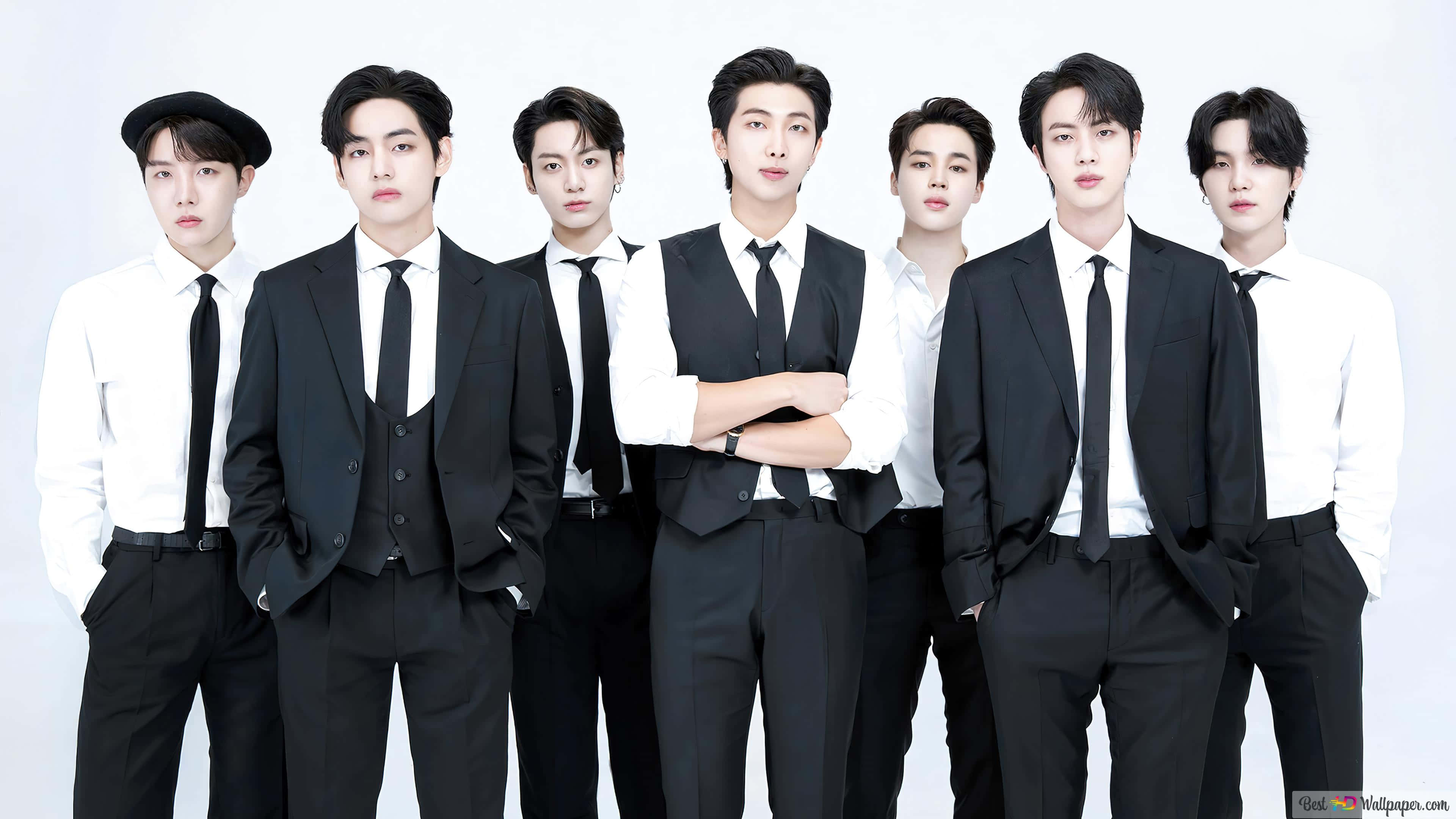 BTS Photoshoot Trang Trọng Đen Trắng Hình nền