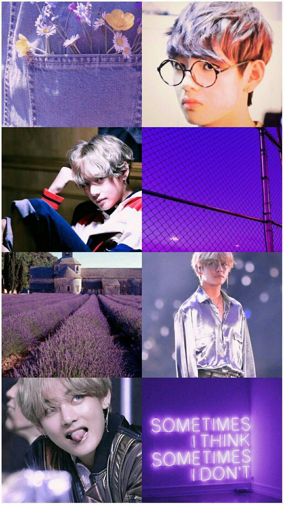 BTS Thành viên V Ánh sáng tím Thẩm mỹ Hình nền