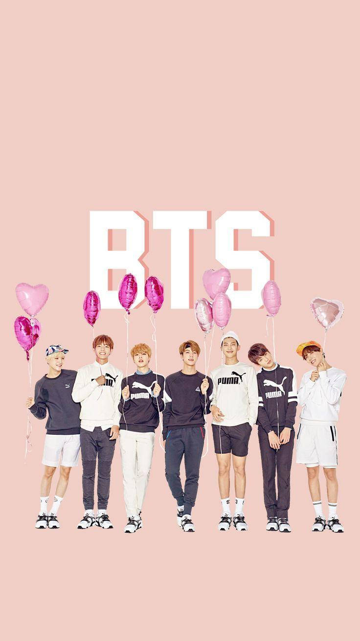 BTS Trái Tim Bong Bóng Dễ Thương Hình nền