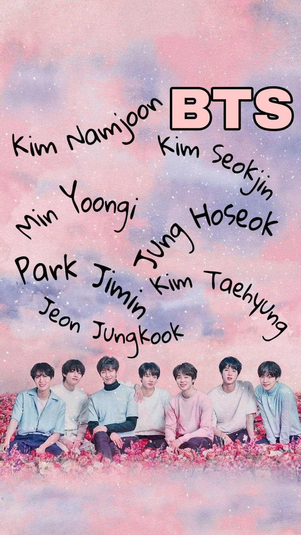 BTS trên Hoa Hồng Đầy Tính Thẩm Mỹ Hình nền