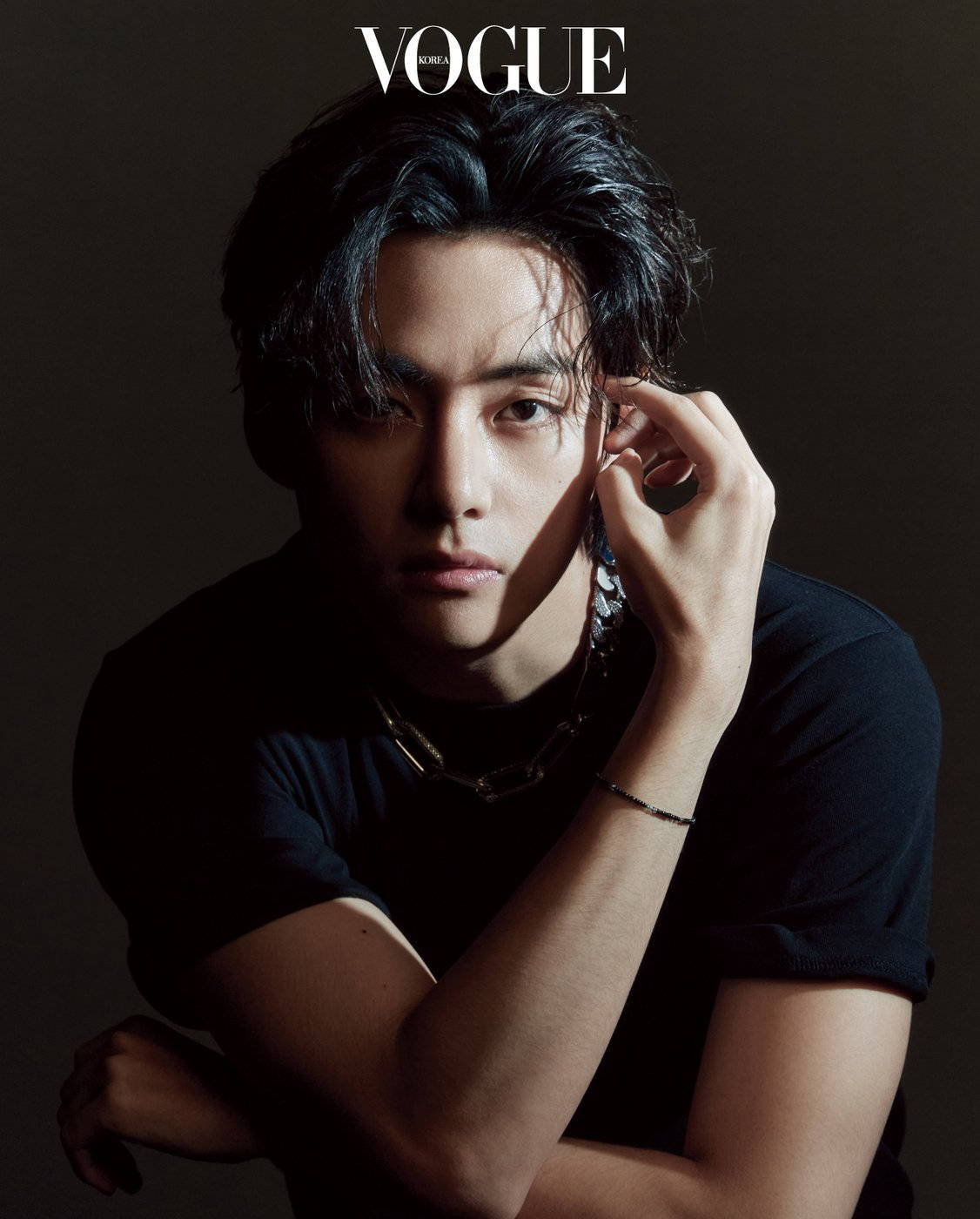 BTS V Áo Sơ Mi Đen Vogue Hình nền