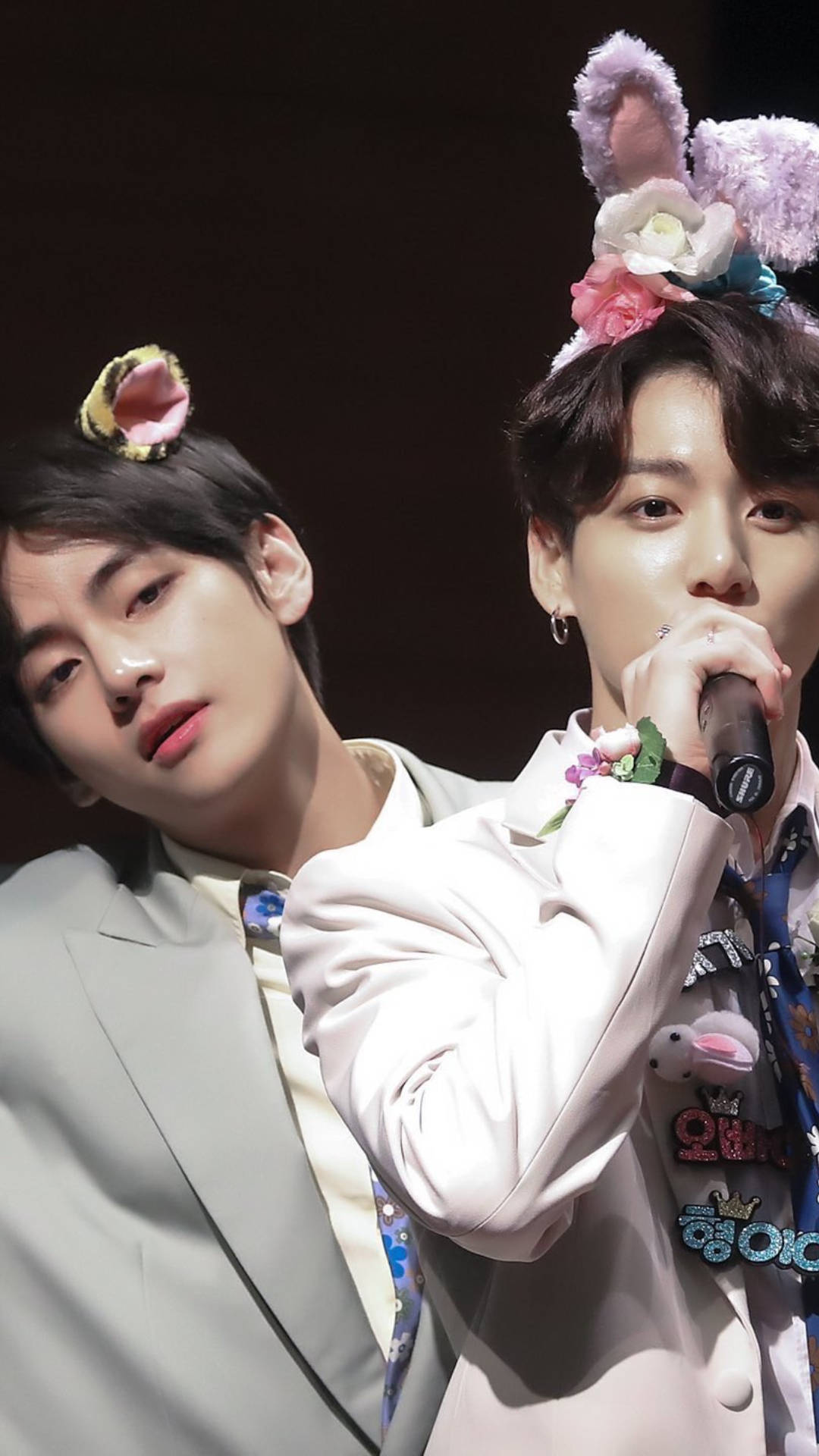 BTS V Jungkook Băng Đô Dễ Thương Hình nền