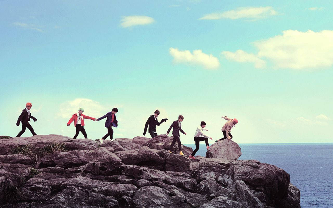 BTS Vách Đá Biển Thẩm Mỹ Hình nền
