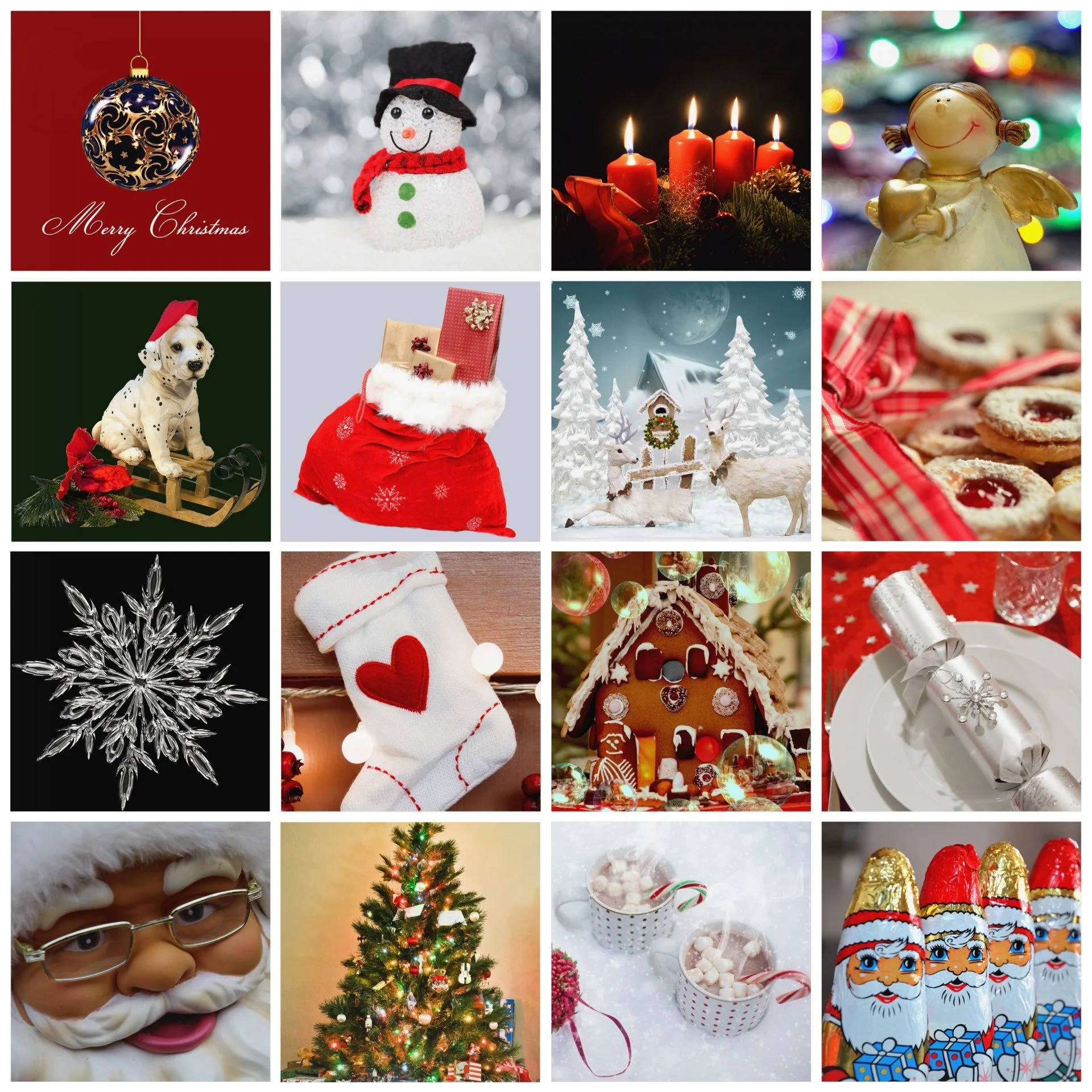 Bức ảnh ghép Giáng sinh kỳ diệu của Ông già Noel Hình nền