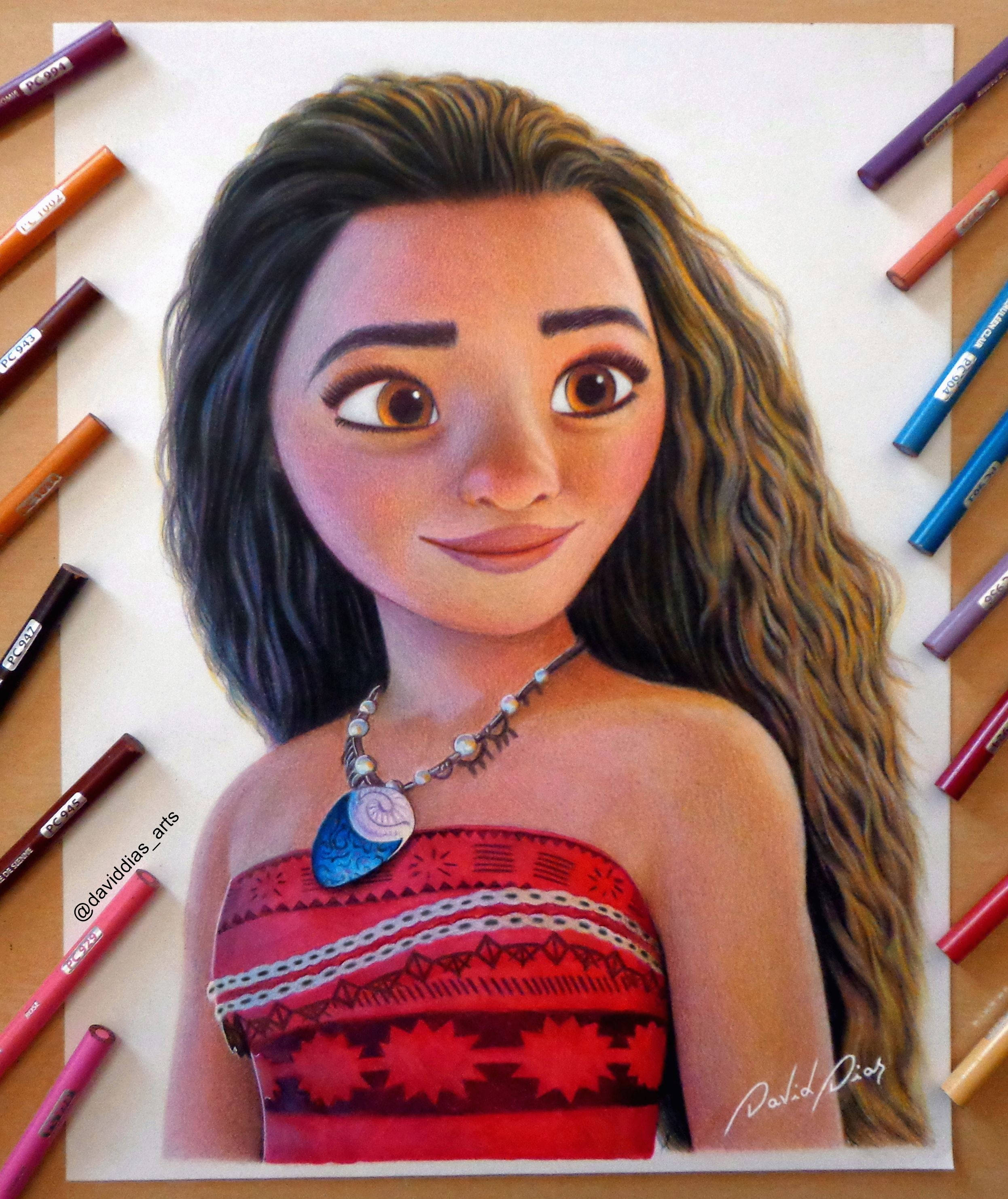 Bức Vẽ Bút Chì Tuyệt Đẹp Của Moana Disney Hình nền