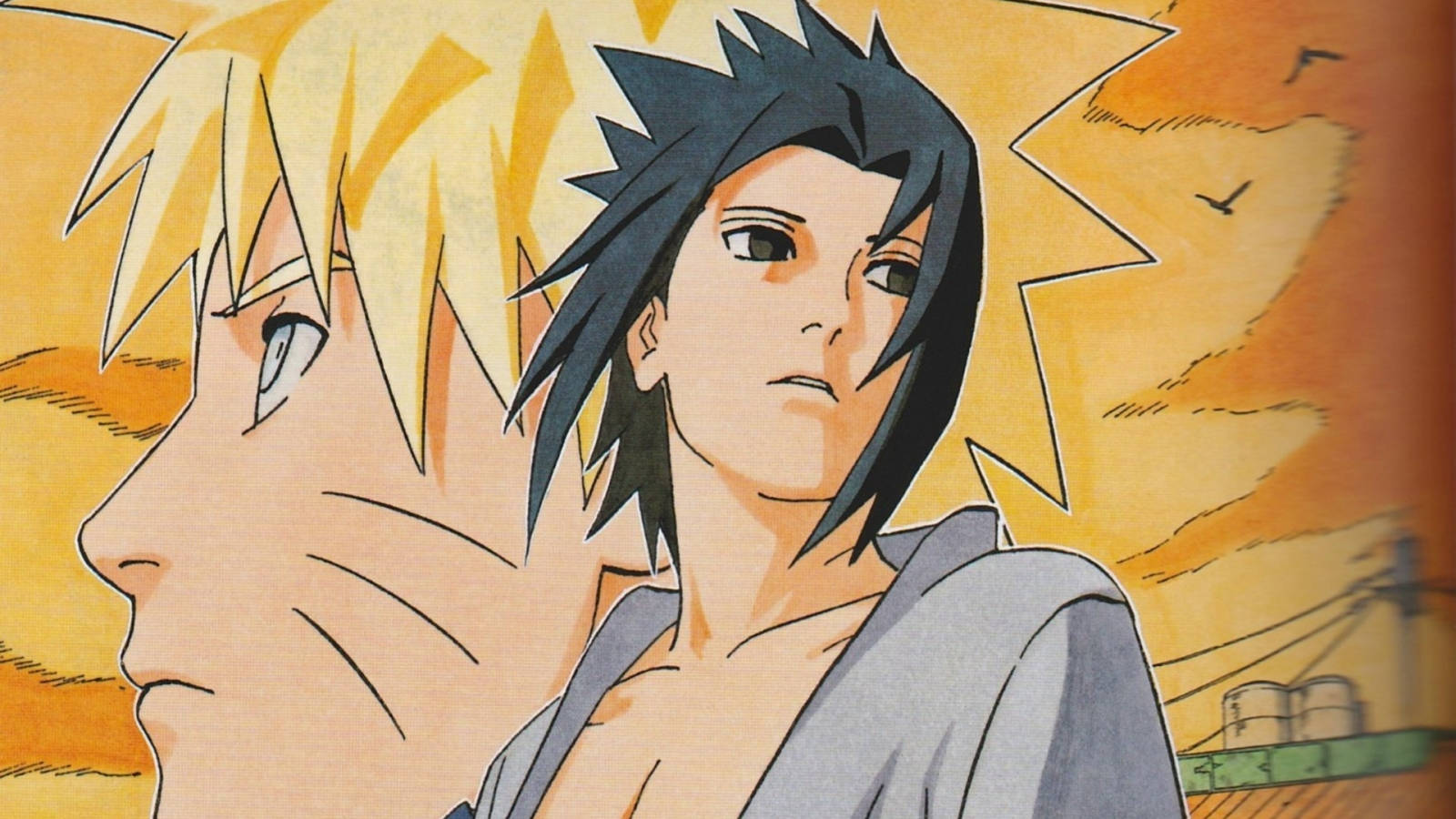Bức vẽ Naruto và Sasuke Hình nền