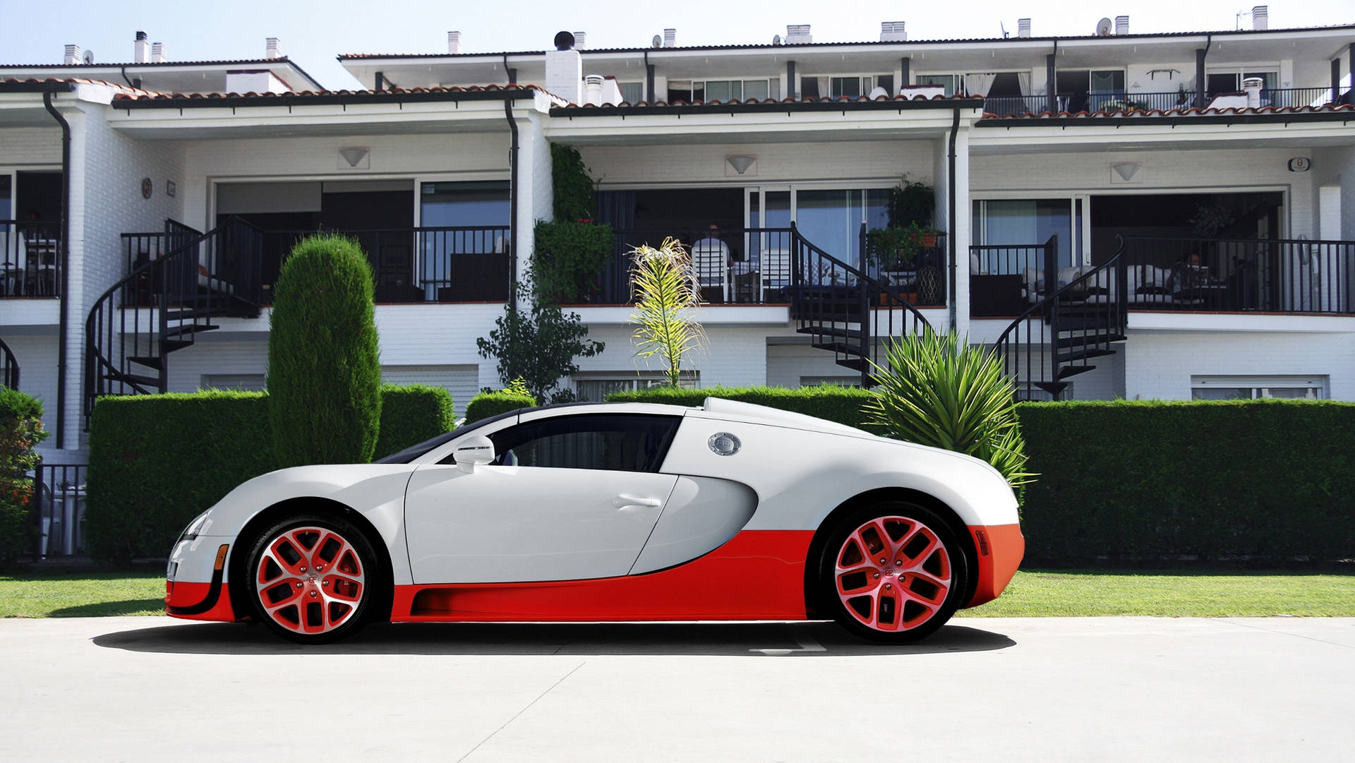 Hình nền Bugatti Veyron Trắng Cam