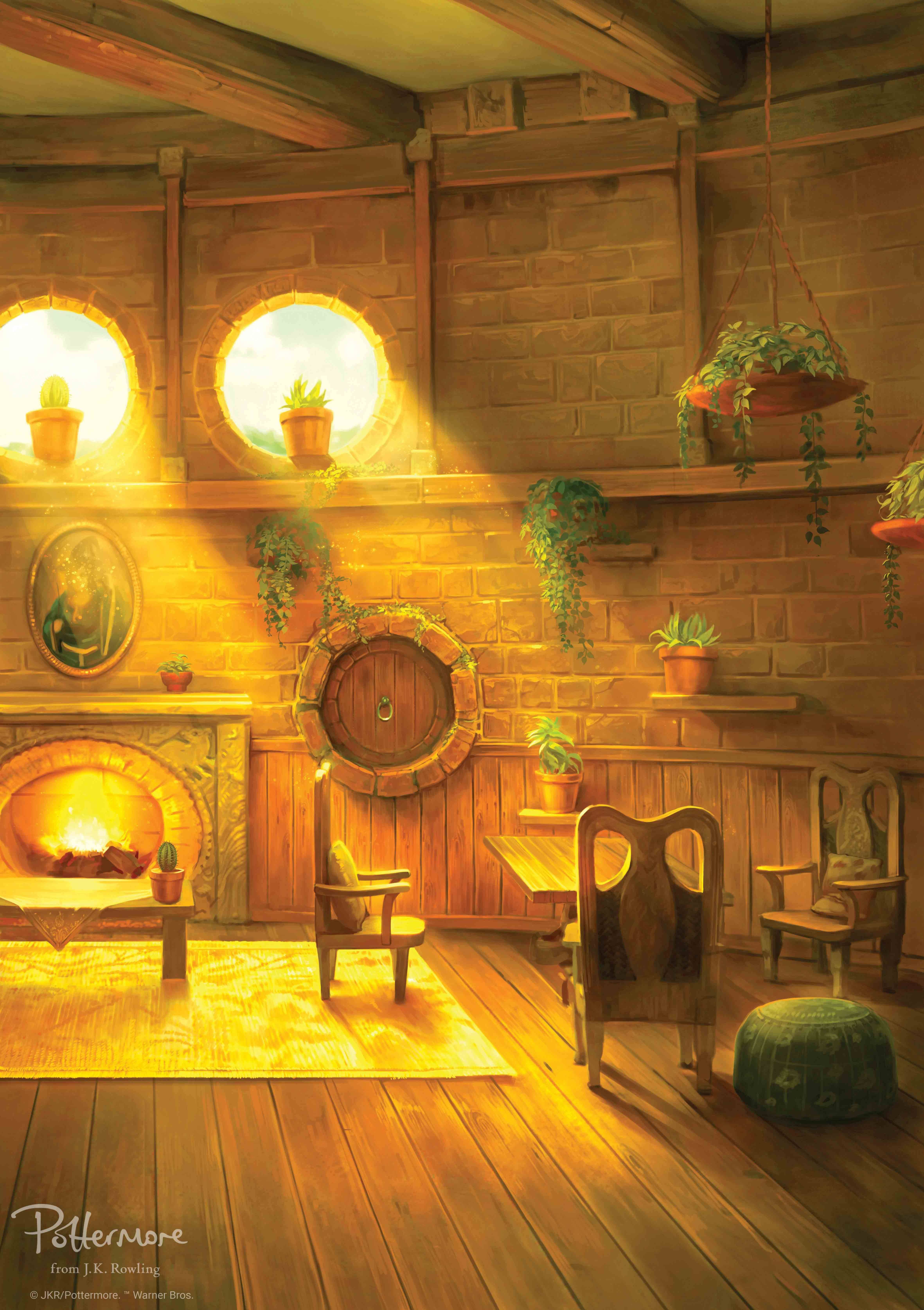 Bước vào Phòng Sinh hoạt Hufflepuff huyền diệu Hình nền