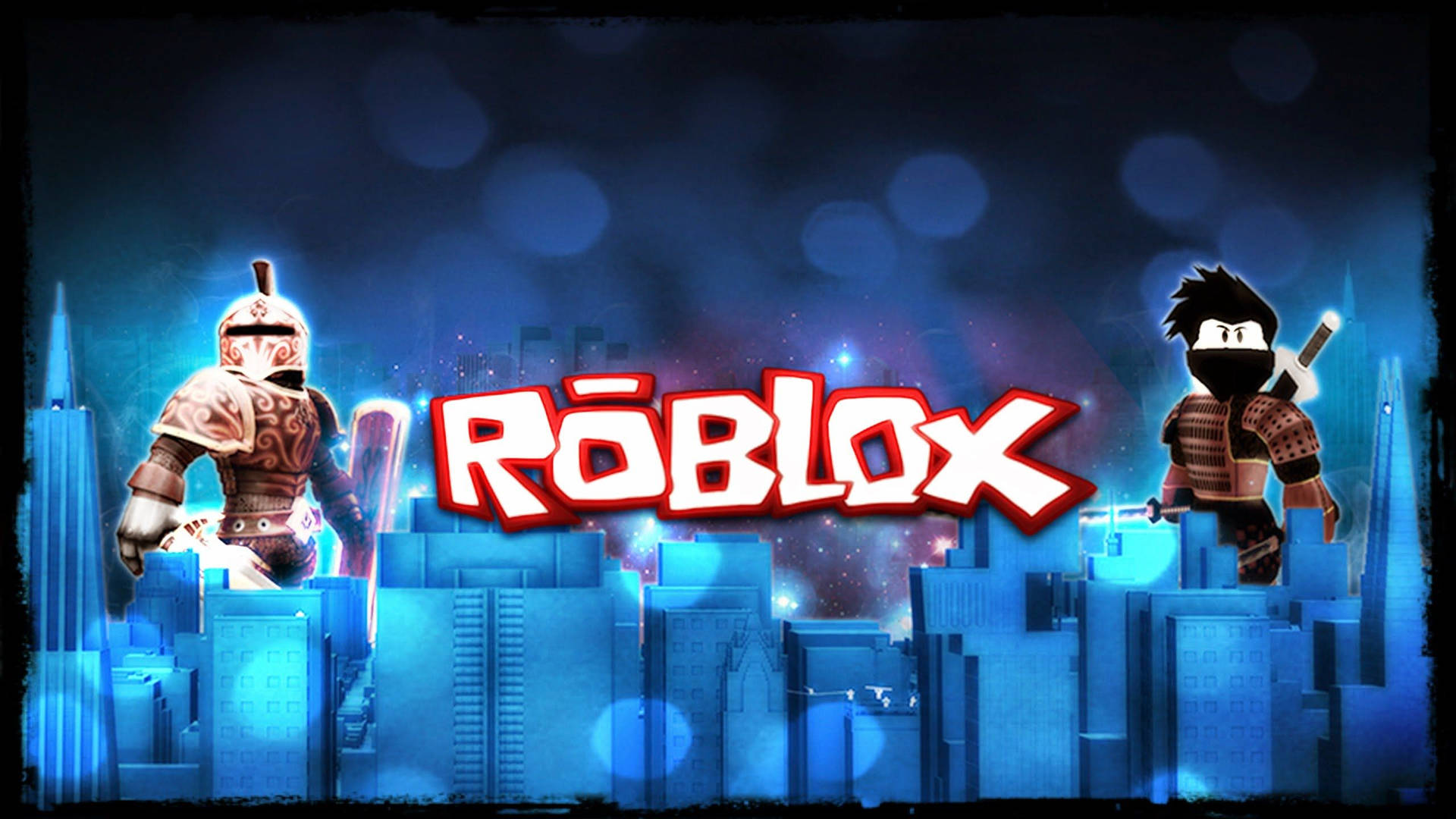 Hình nền nghệ thuật và ngầu của bìa Roblox với phong cách thẩm mỹ neon.