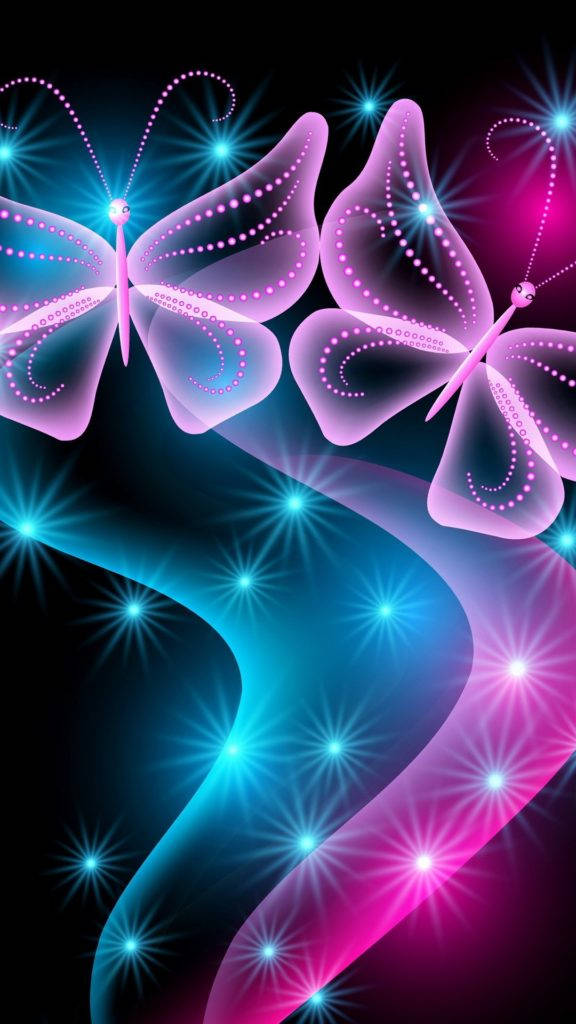 Bươm Bướm Neon iPhone Hình nền