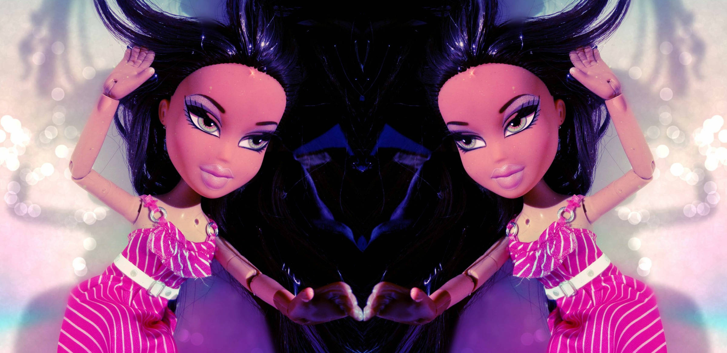 Búp bê Bratz phong cách thẩm mỹ trong váy hồng Hình nền