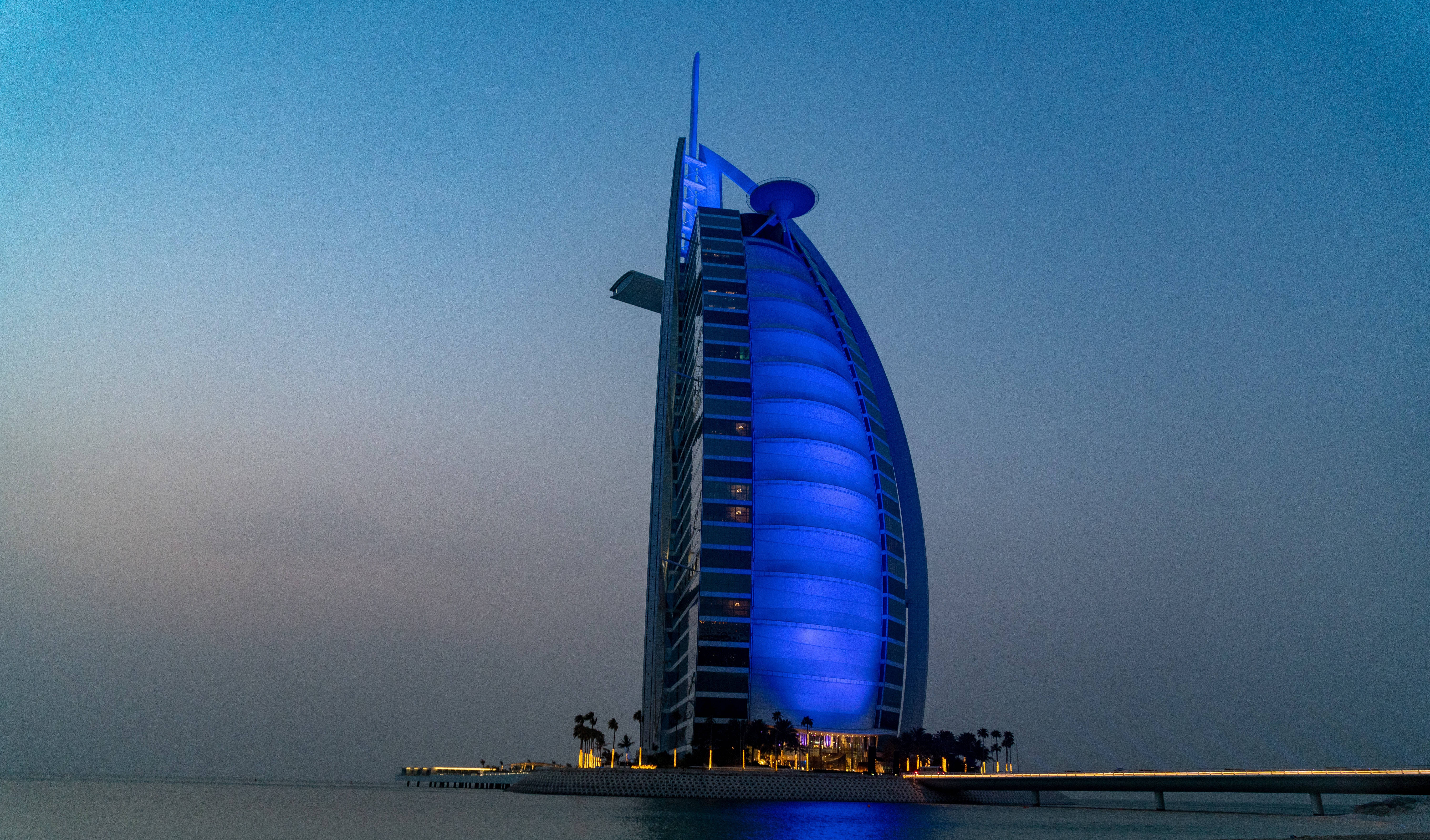 Burj Al Arab Ánh Sáng Xanh Hình nền