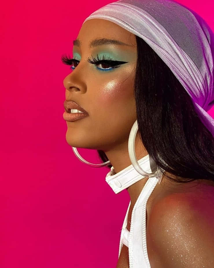 Ca sĩ R&B Doja Cat biểu diễn trên sân khấu Hình nền