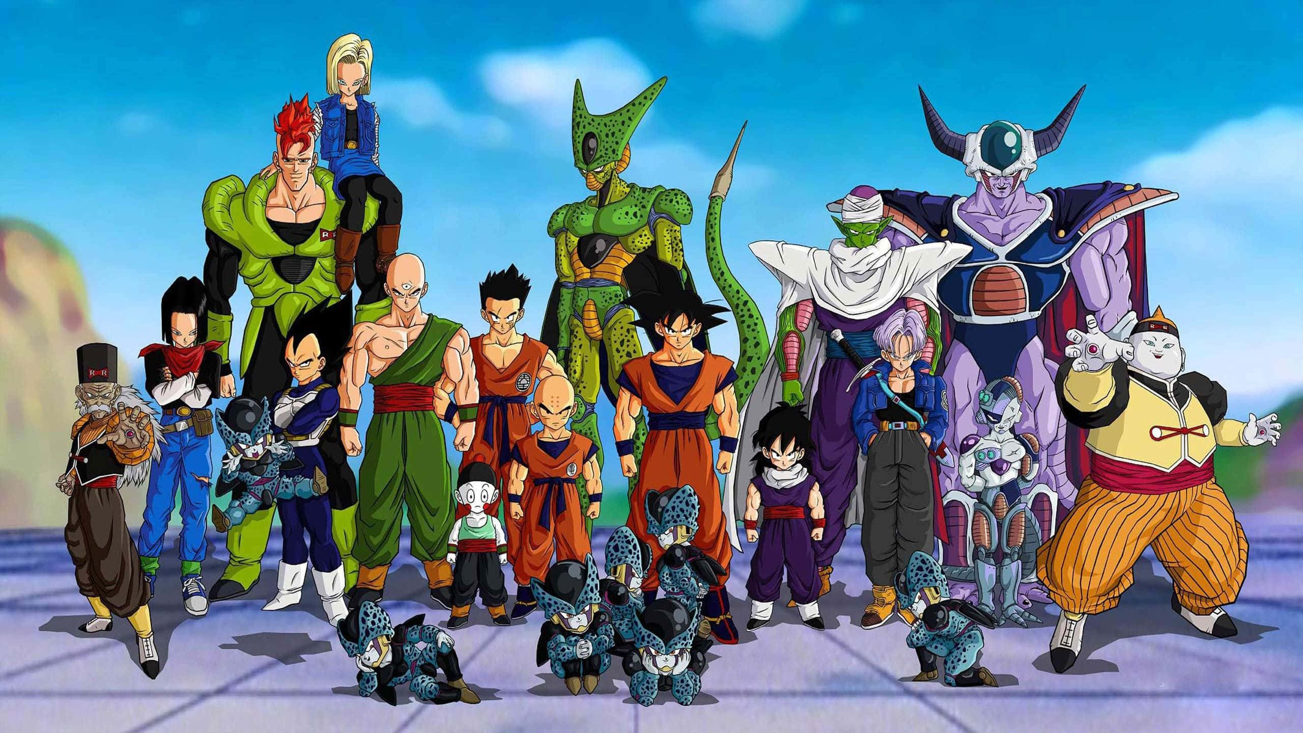 "Các chiến binh của Dragon Ball Super sát cánh bên nhau cho một chương mới trong trận chiến anh hùng!" Hình nền