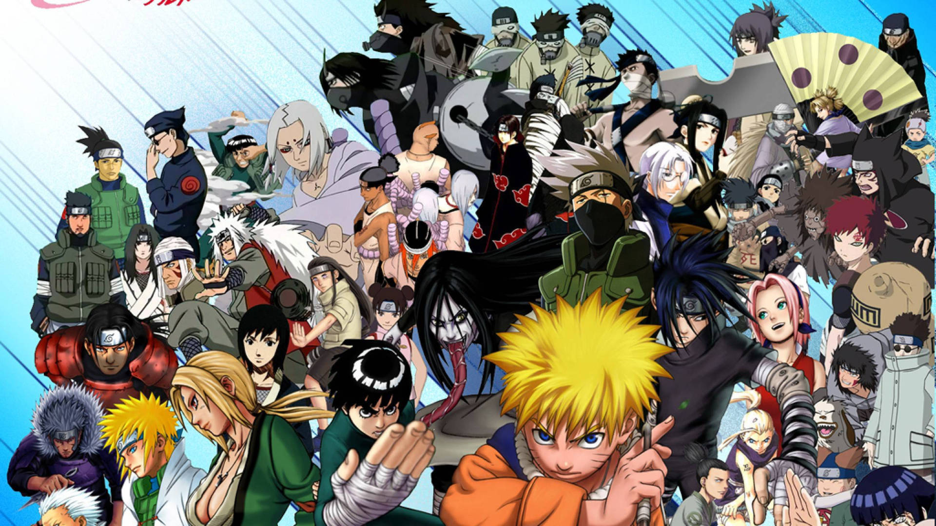 Các nhân vật Naruto Shippuden, Kakashi, Sakura, Sasuke, Gaara, Itachi, Hinata, Tsunade, Jiraiya.