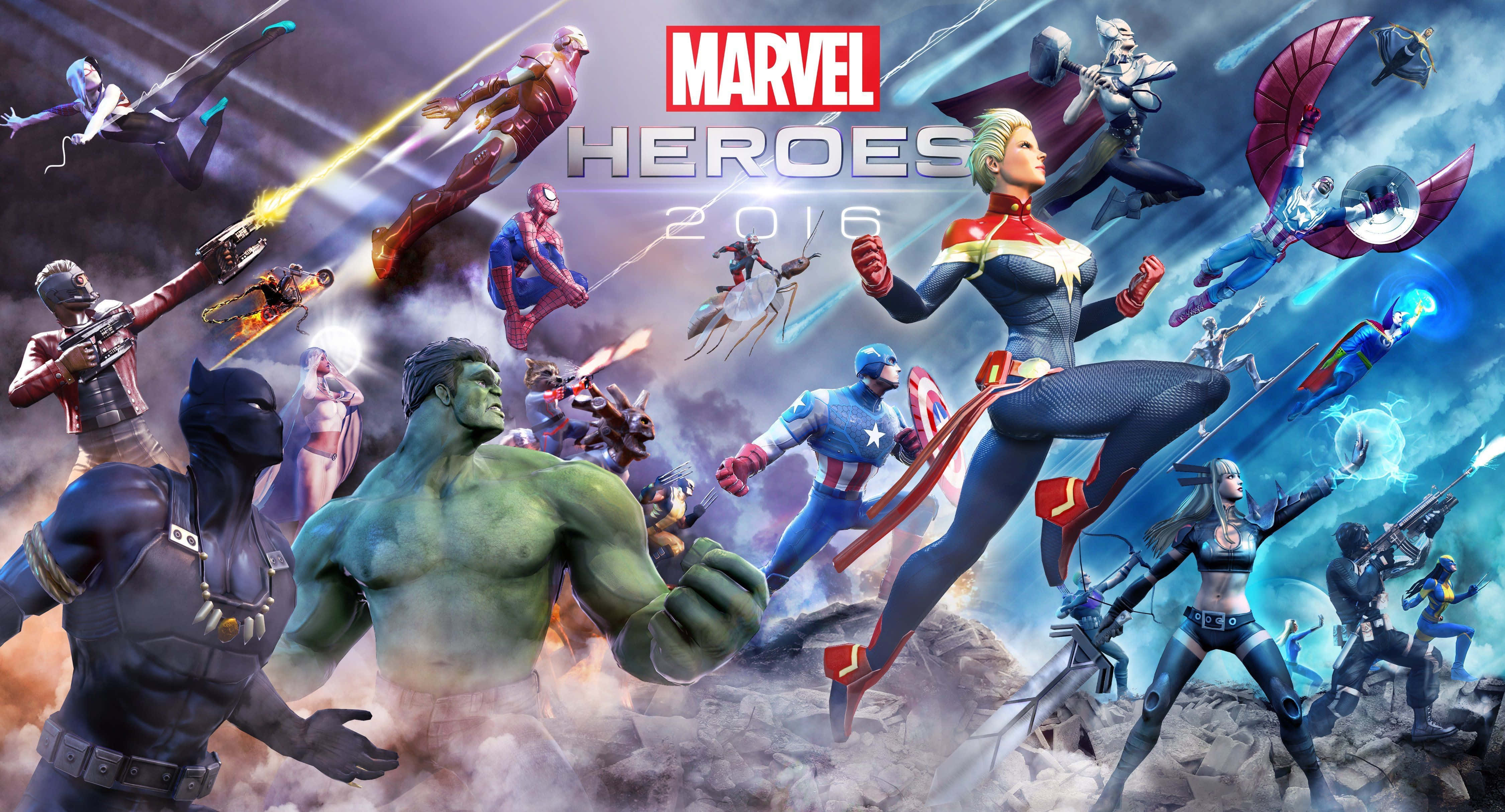 Các Nhân Vật Marvel Trong Hành Động Hình nền