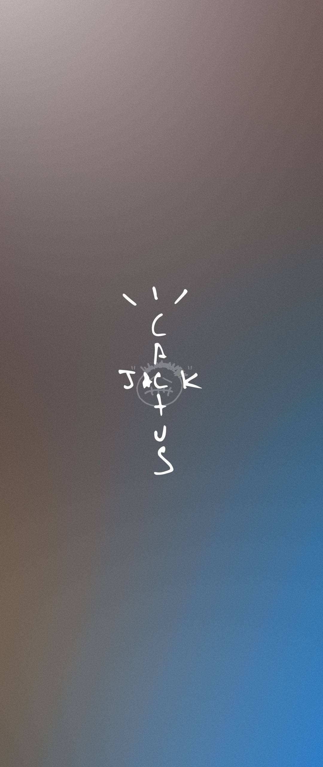 Cactus Jack Travis Scott Text Logo Xanh Dương và Xám Hình nền