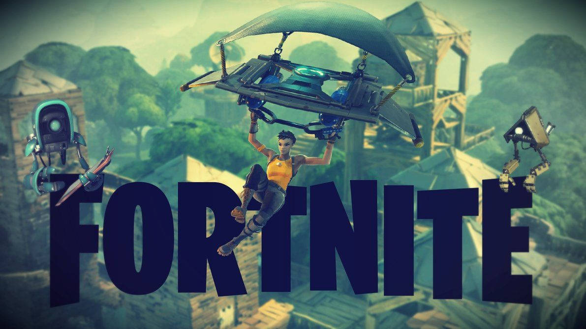 Game Fortnite tông màu xanh lá với nhân vật nam đang lướt hình nền.