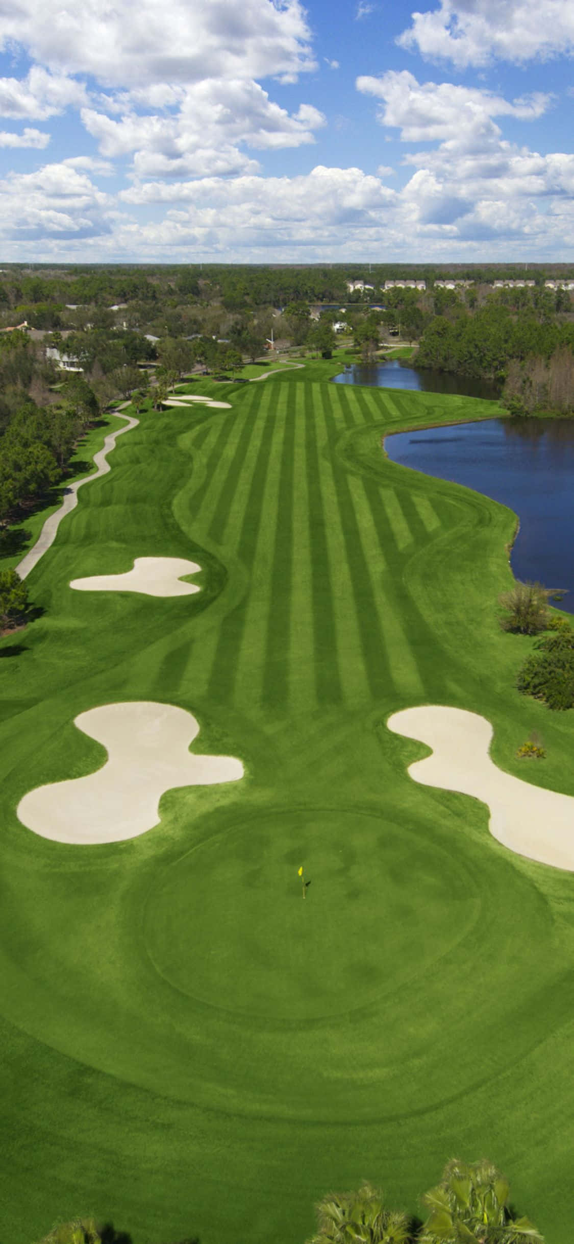 Cảm nhận sự thư giãn trên thảm cỏ xanh với nền sân golf độc đáo cho iPhone X Hình nền