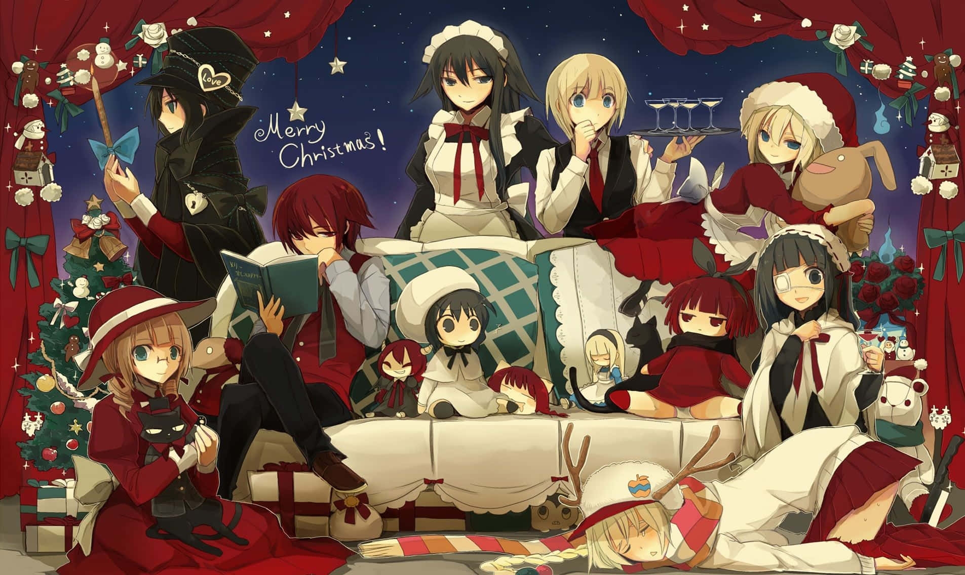 Cảm nhận tinh thần Giáng sinh Anime Hình nền