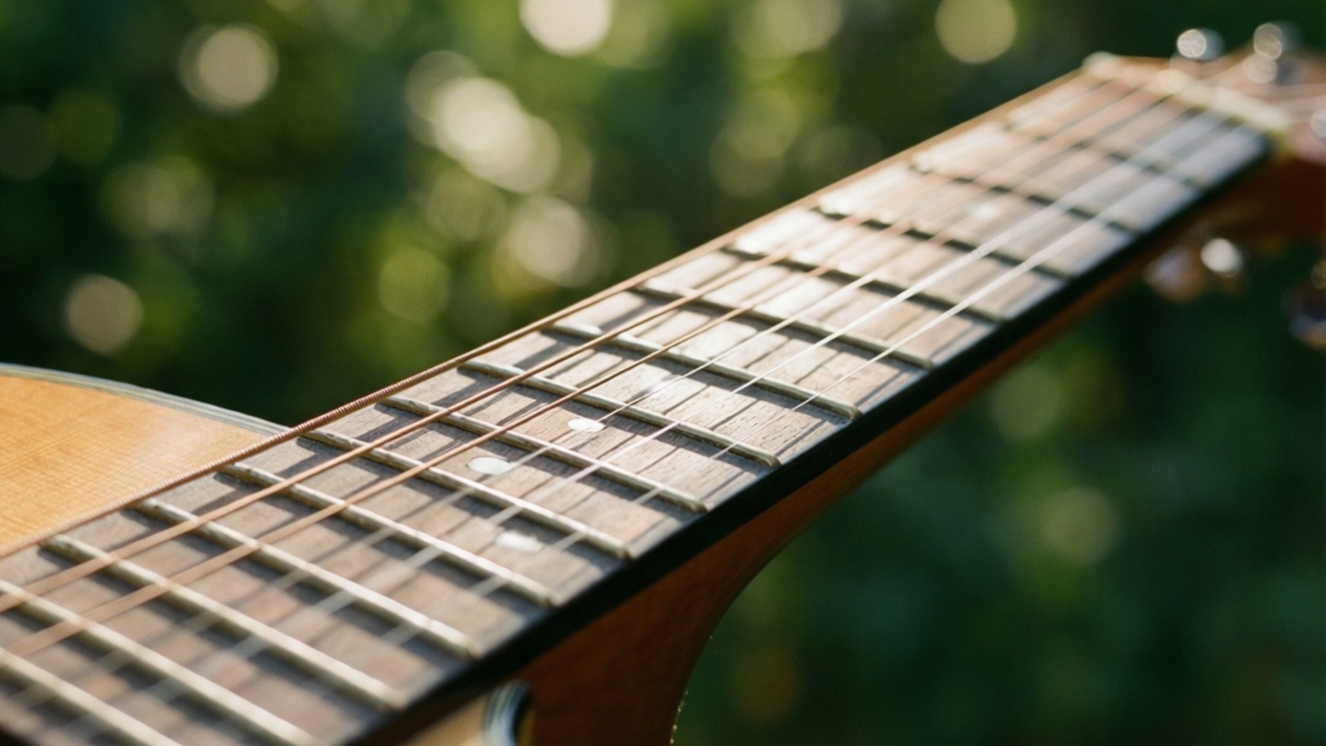Cận cảnh đàn guitar acoustic Hình nền