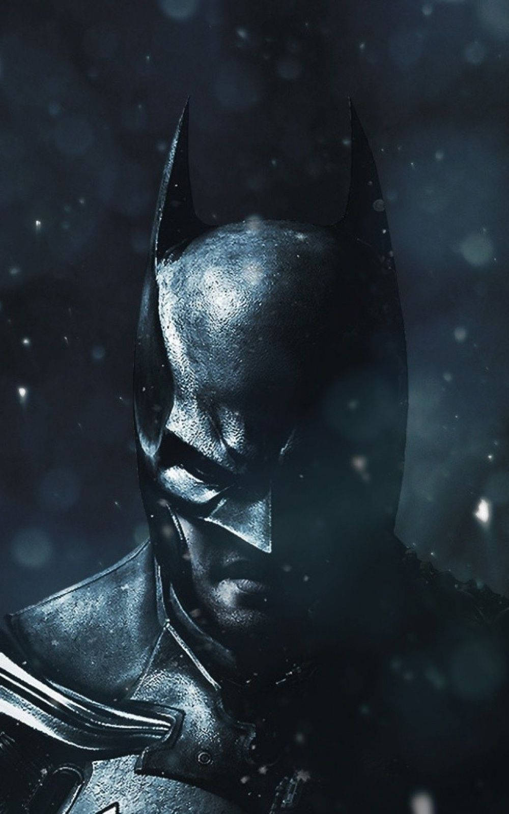 Hình nền cận cảnh Batman trong tuyết rơi