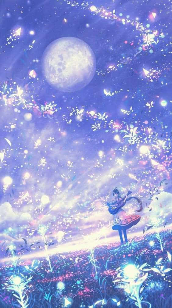 Cảnh Anime Mê Hoặc với Hoa Anh Đào Hình nền