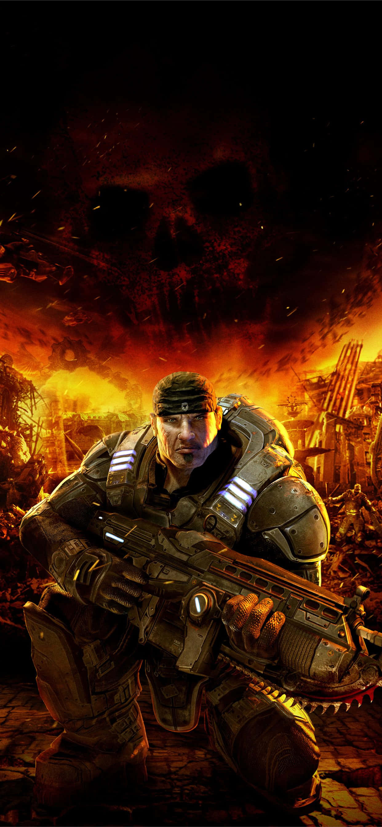 Cảnh Chiến Đấu Hoành Tráng - Hình nền Gears of War 5 cho iPhone XS Hình nền