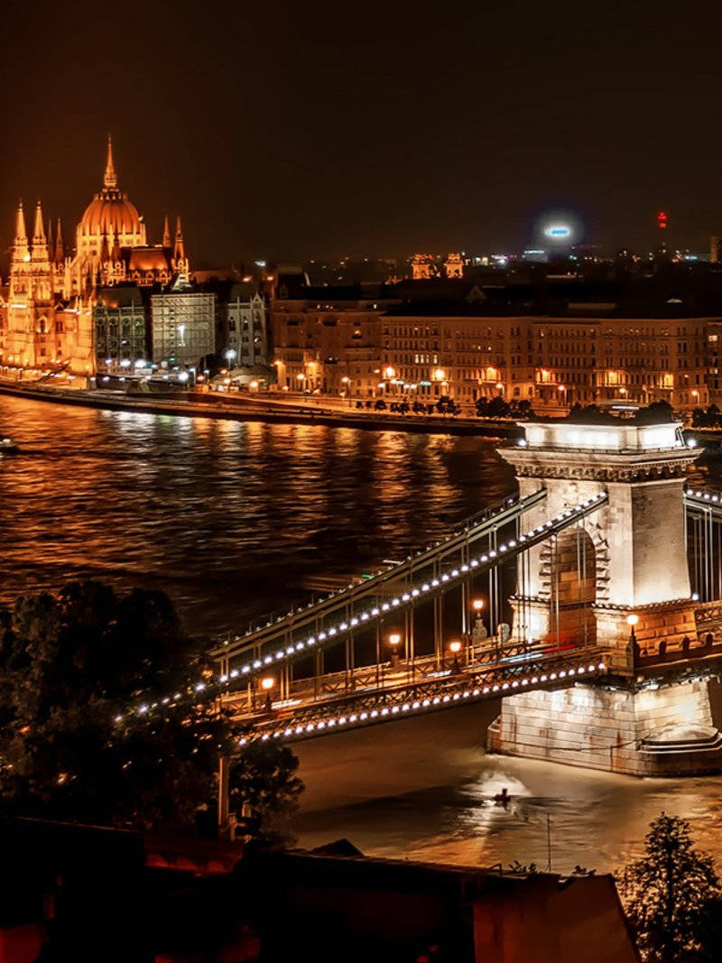 Cảnh đêm hùng vĩ của thành phố Budapest Hình nền