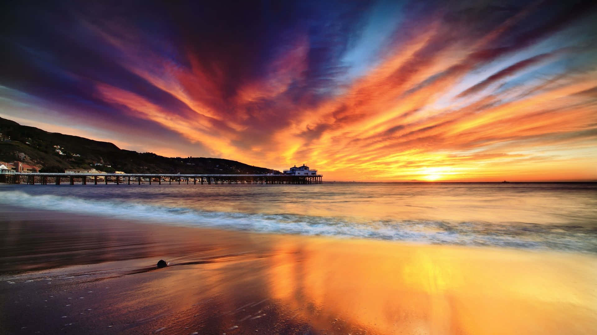 Cảnh đẹp tuyệt vời từ thành phố Malibu xinh đẹp, California Hình nền