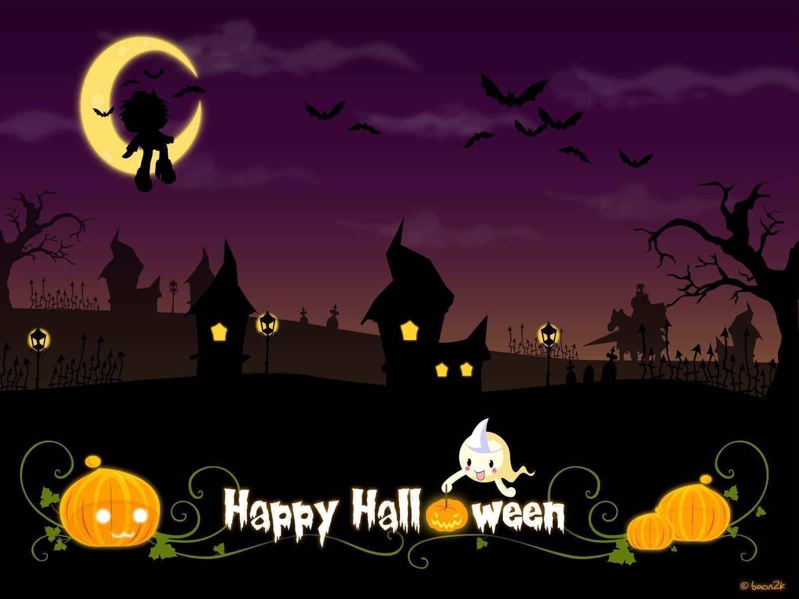 Cảnh Halloween Đáng Yêu Cho Các Bé Yêu Hình nền