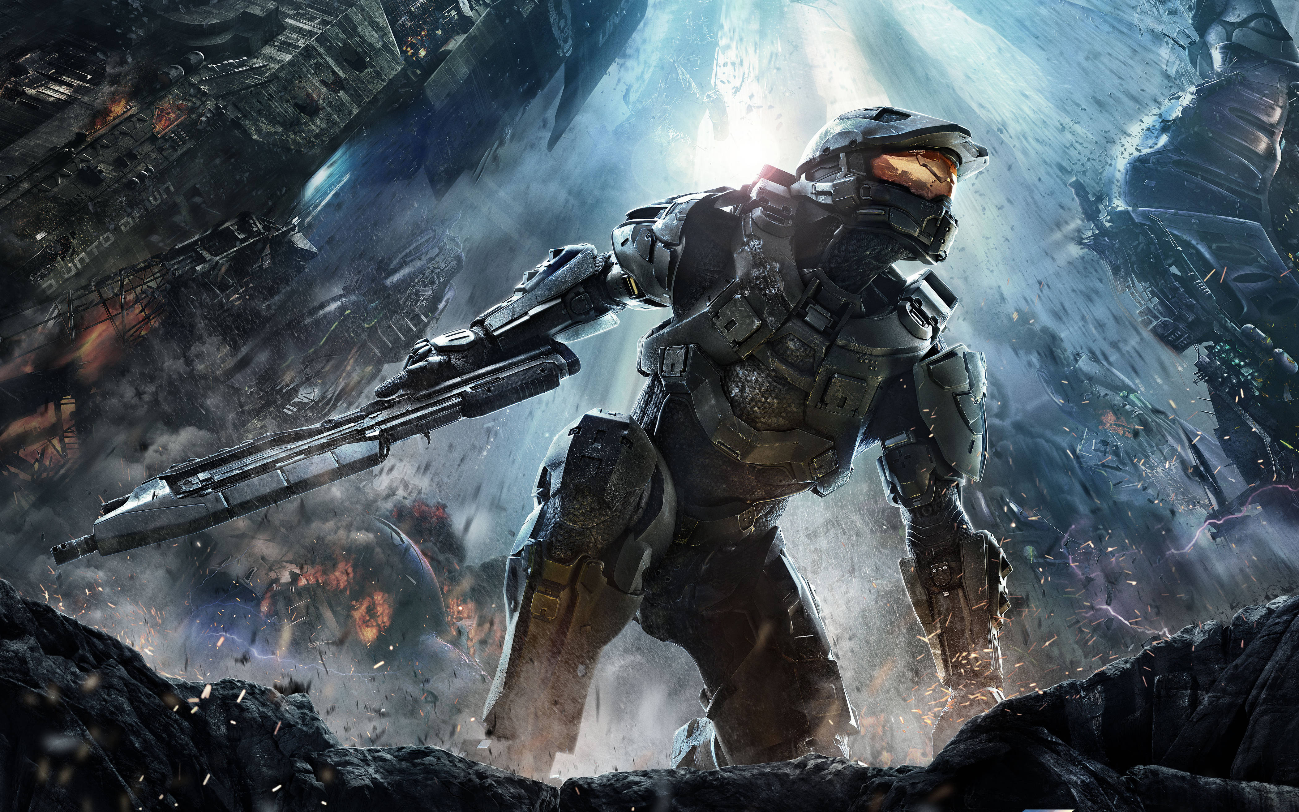 Cảnh Huyền Thoại Master Chief Halo trên Điện Thoại Chơi Game 4K Hình nền