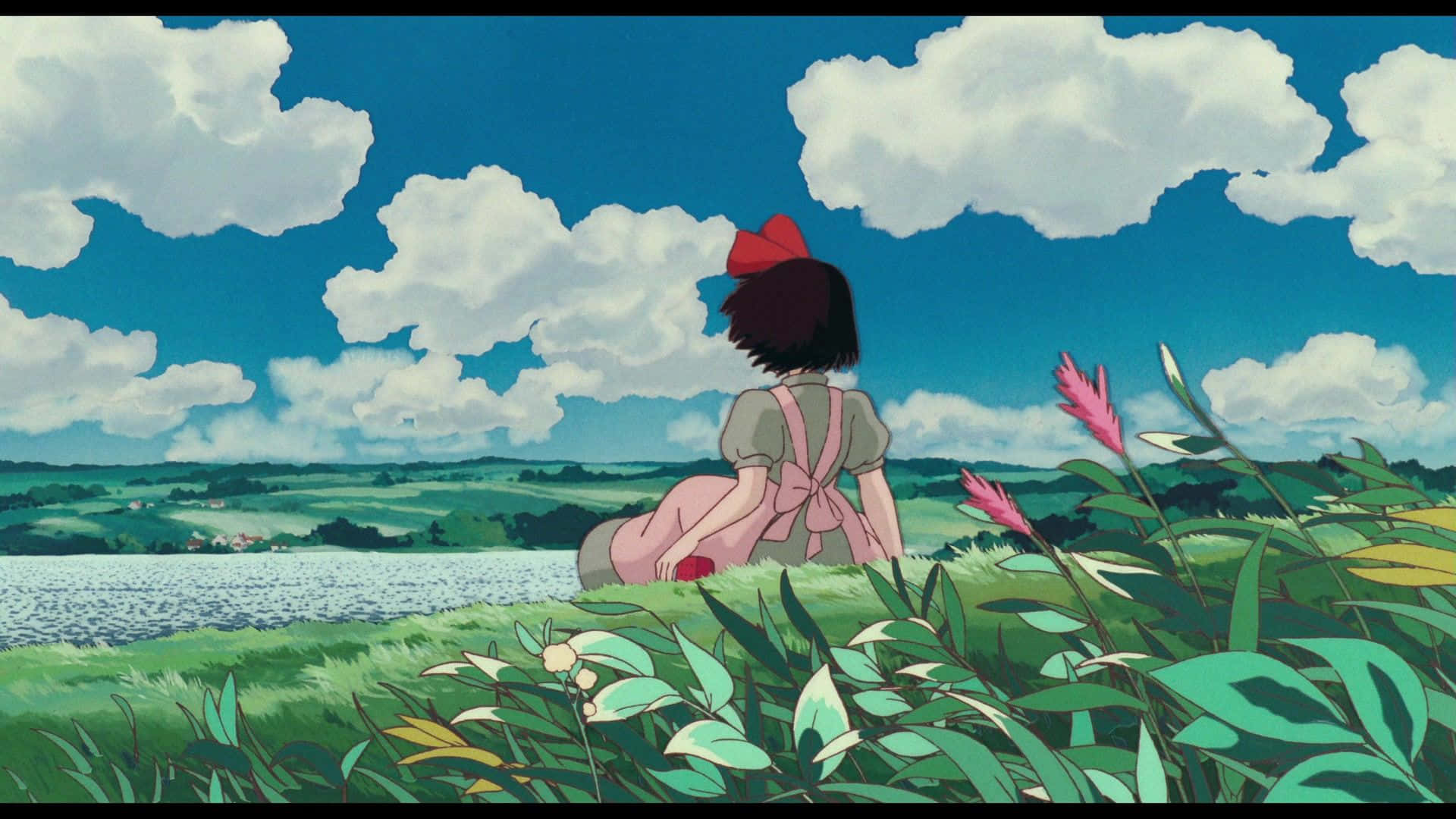 Cảnh Máy Tính Nghệ Thuật Studio Ghibli Kiki Hình nền