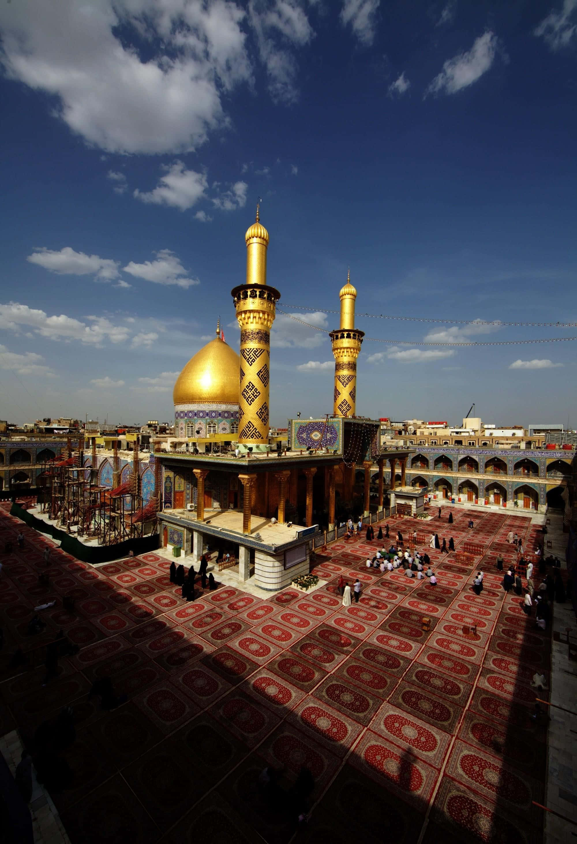 Cảnh quan thanh bình của Karbala lúc hoàng hôn Hình nền
