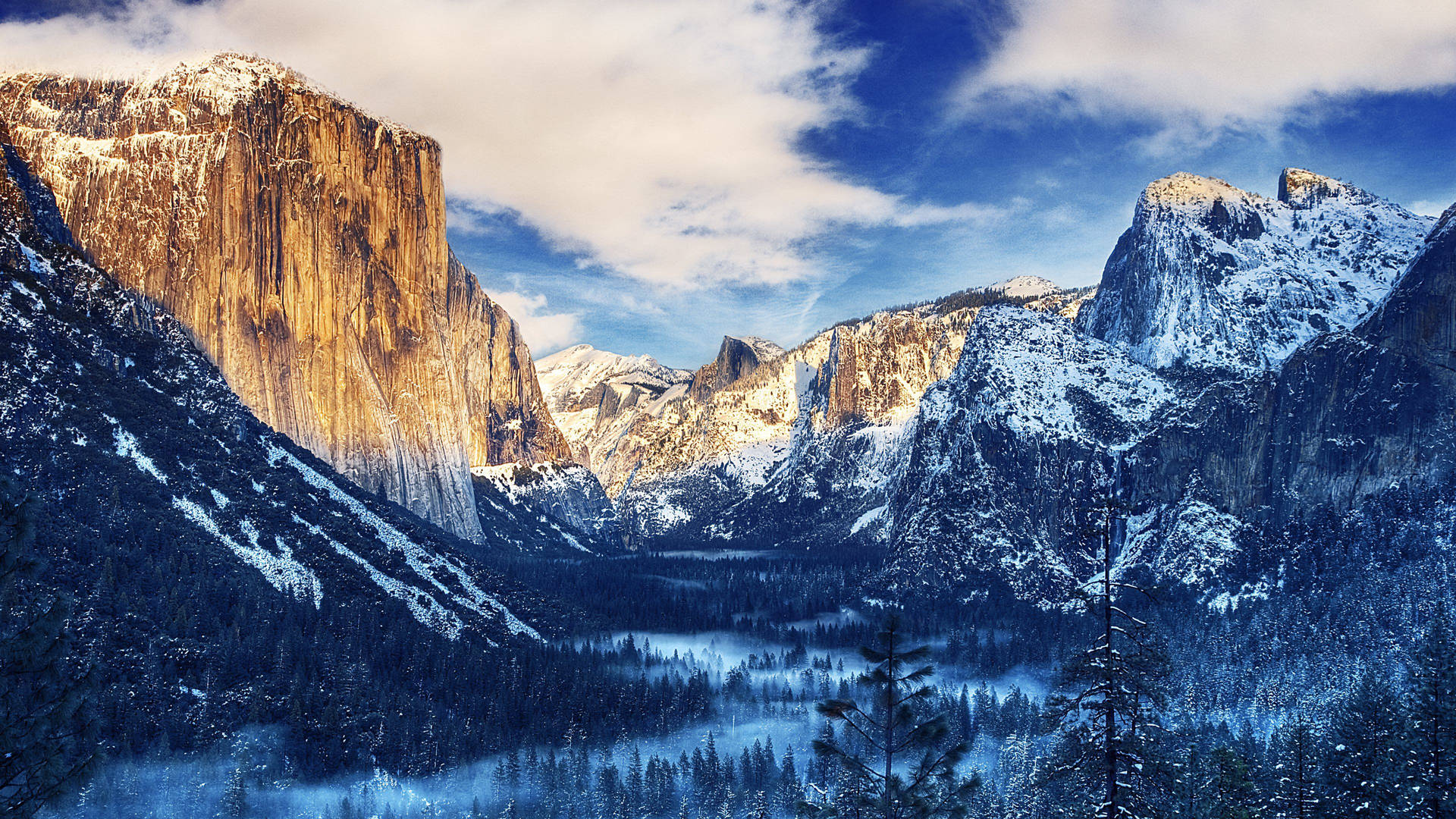 Hình nền 4k ngọn núi ở thung lũng Yosemite.
