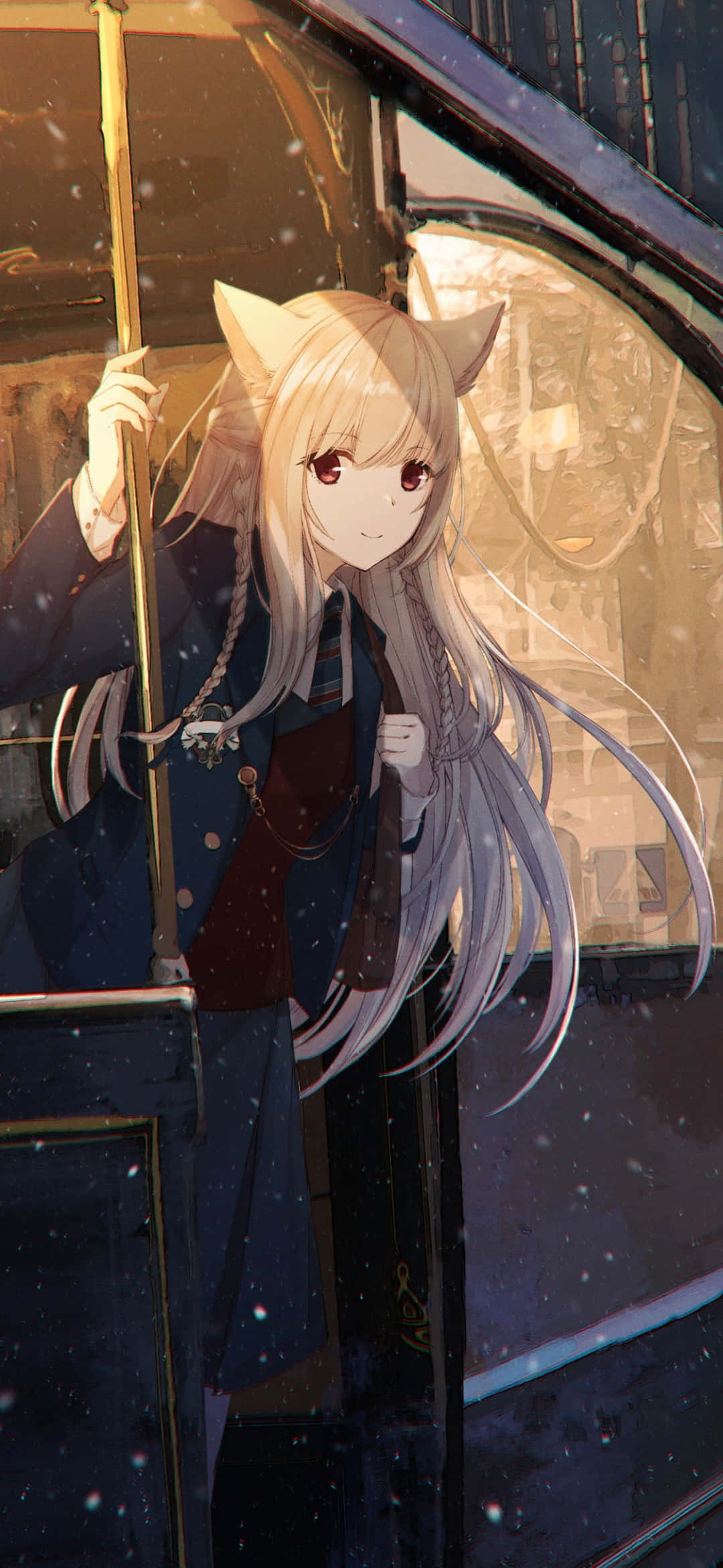 Cáo Anime Ngầu Trên Xe Buýt Hình nền
