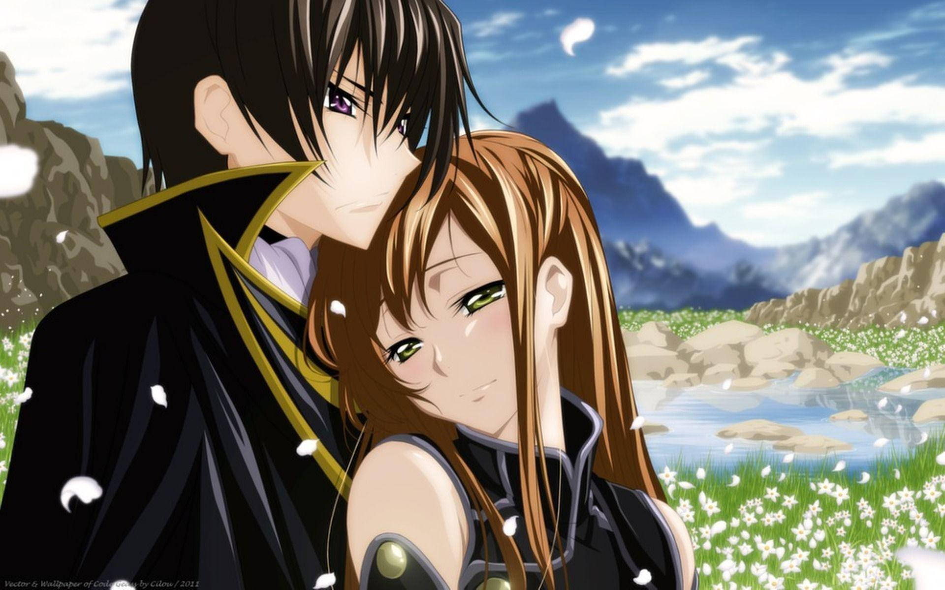 Cặp đôi Anime Ôm nhau Buồn ngủ Hình nền