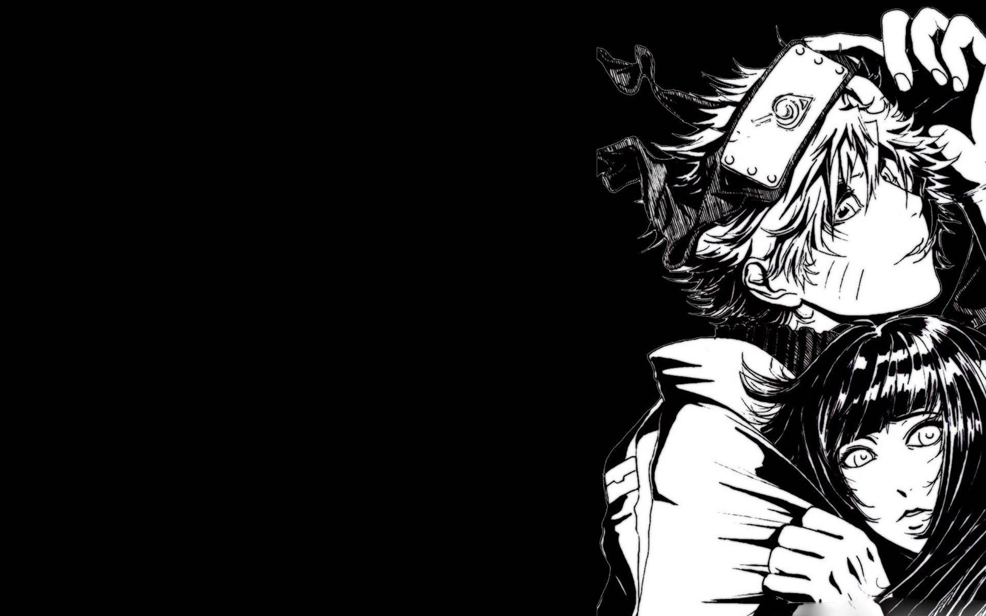 Cặp đôi đáng yêu Hinata và Naruto phiên bản đen Hình nền