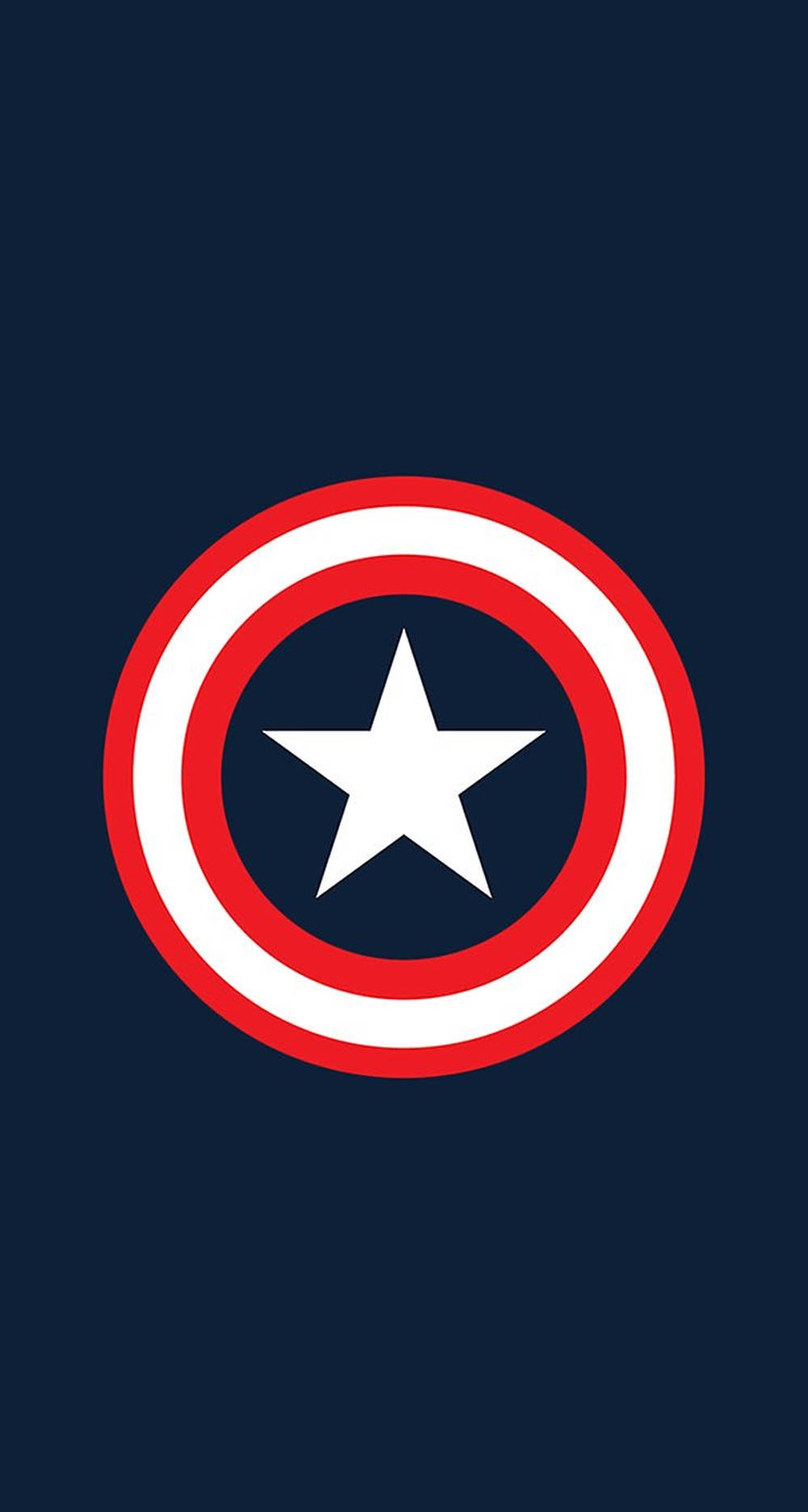 Captain America Shield iPhone Tối Giản Xanh Đậm Hình nền