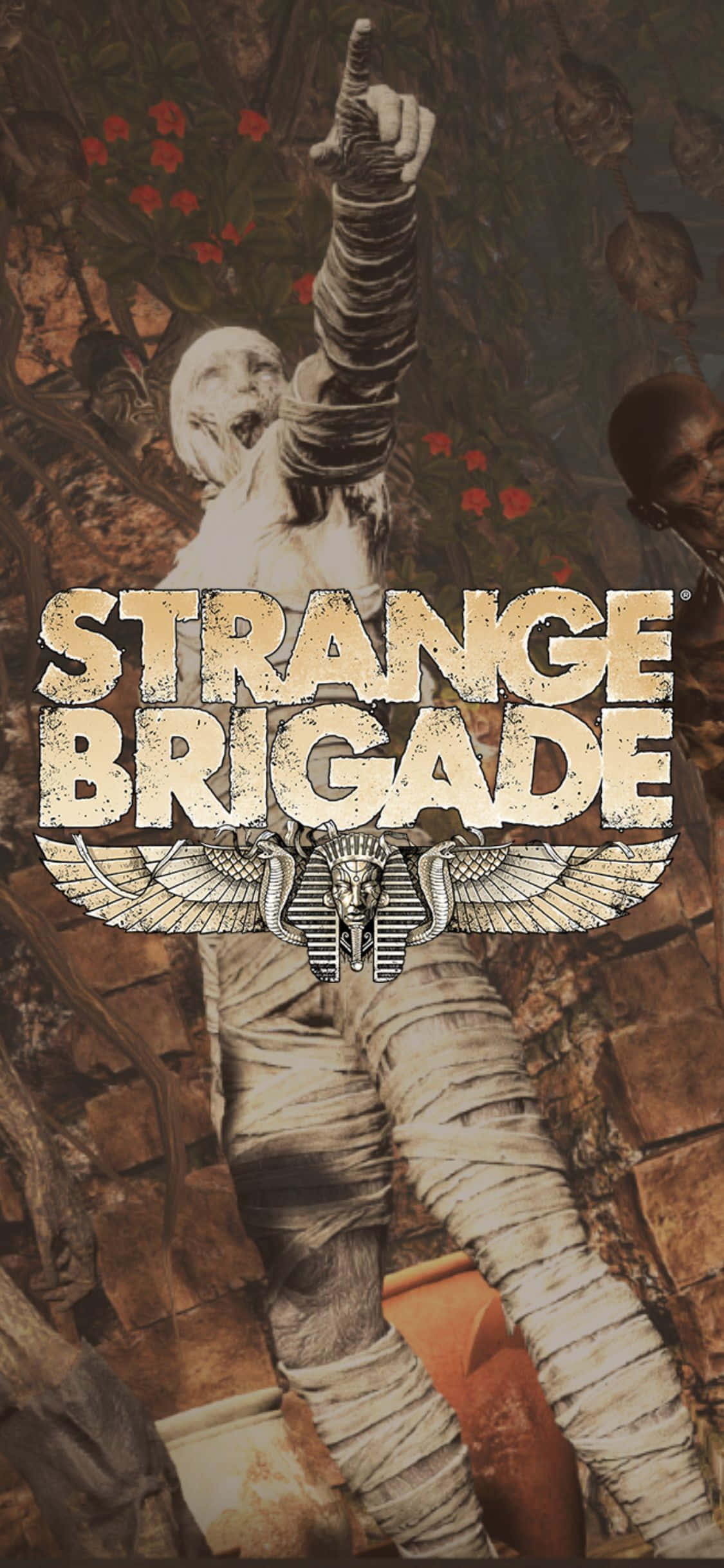 Zombie bị nguyền rủa chỉ tay vào iPhone X với nền Strange Brigade Hình nền